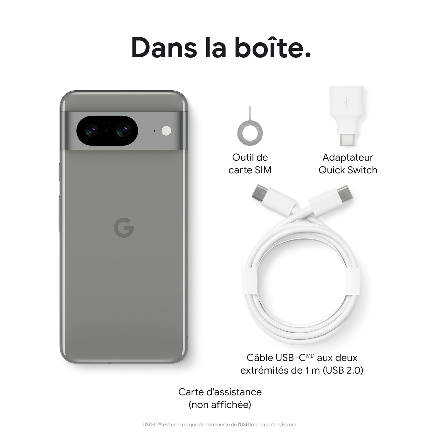 Pixel 8 de 256 Go de Google avec Koodo - Vert lichen - Forfait Balance sélectionné