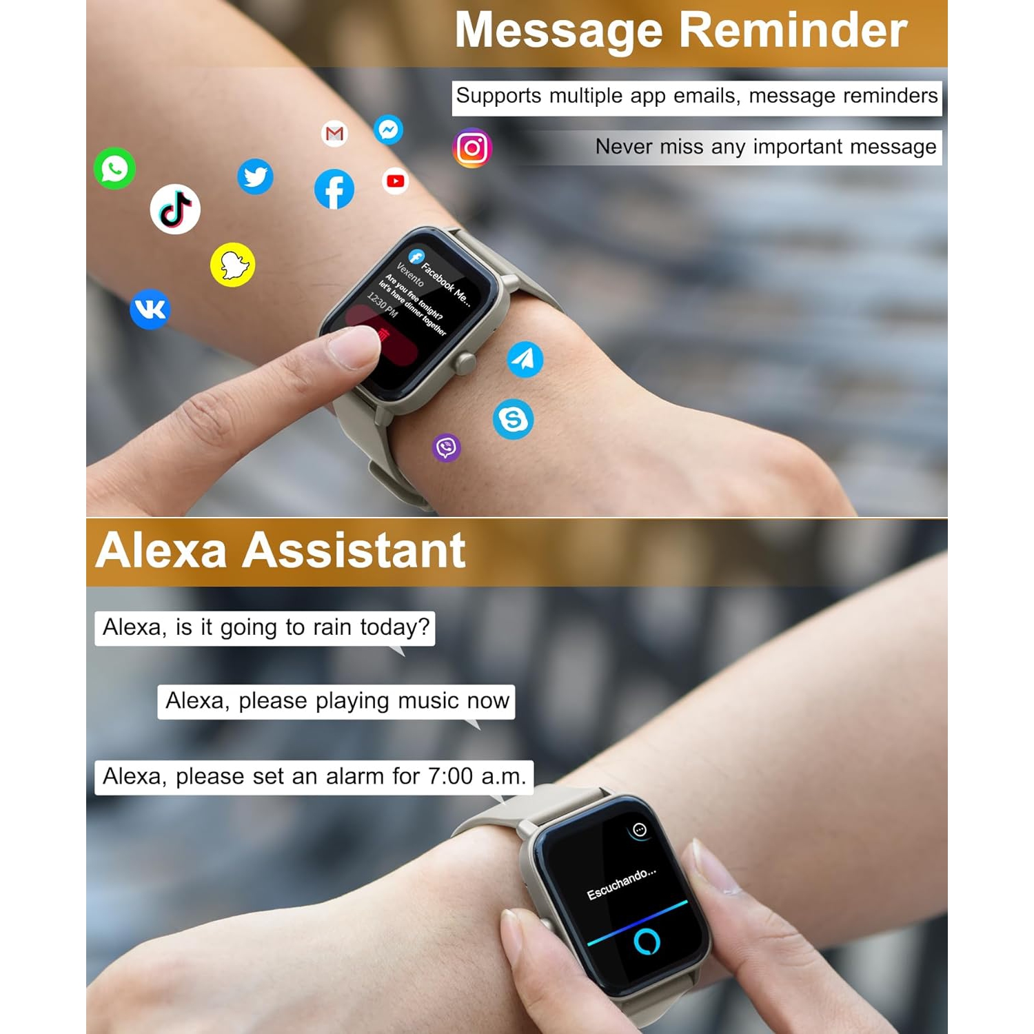 Gleam Up Smart Watch for Men Women | Fitness Tracker with Heart Rate Blood Oxygen Sleep Monitor 100 Sports Modes IP68 Waterproof Smart Watch for