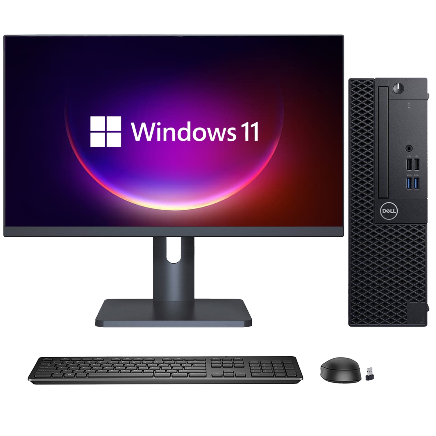 Refurbished - Desktop PC Dell OptiPlex 3070 SFF Business Computer, Intel Core i5 9th Gen, 8GB DDR4 RAM, New 512GB NVMe SSD, New 27 inch FHD Monitor,
