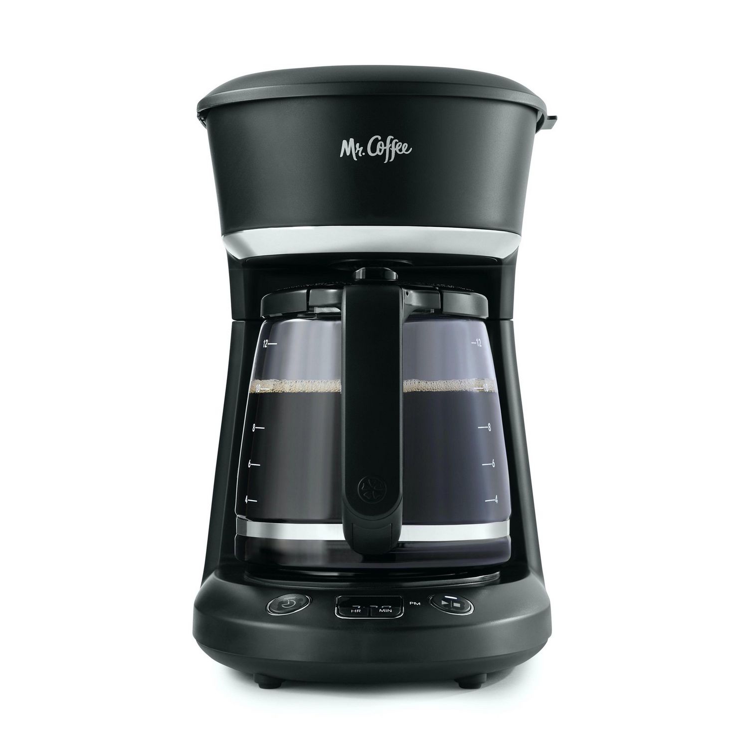 Mr. Coffee - Programmable Coffee Maker, 12 Cup Capacity, Late Brew Function, Black
