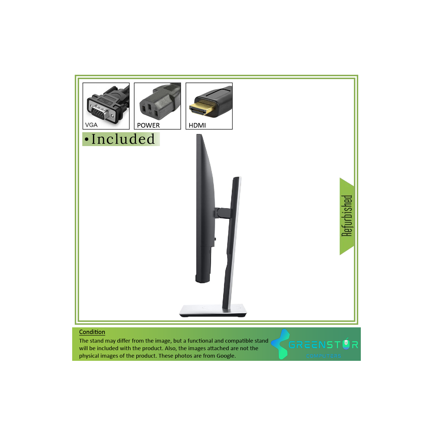 Refurbished(Good) - Dell P2419H 24" Widescreen 1920x1080 FHD Ultrathin Bezel LED-backlight LCD IPS Monitor