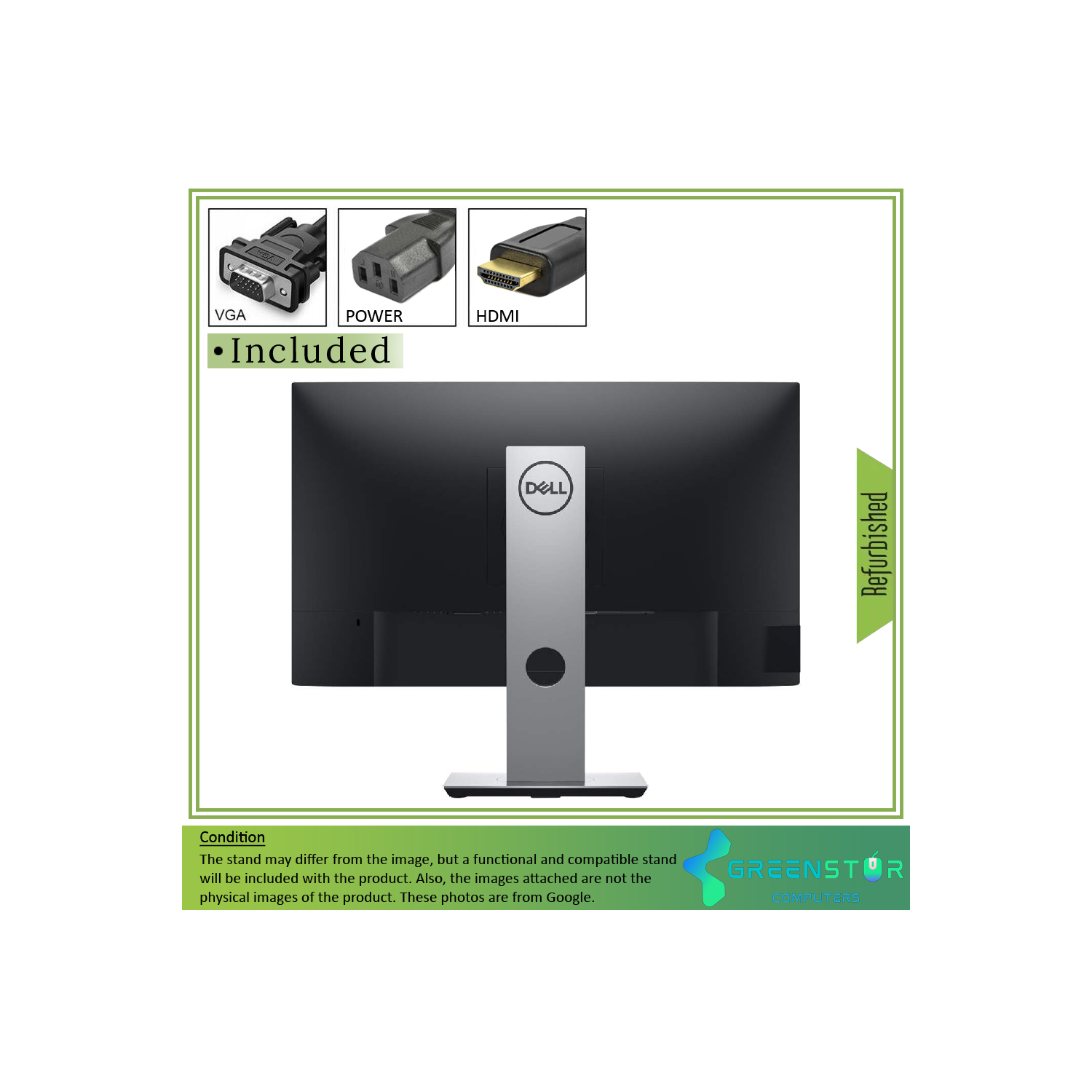 Refurbished(Good) - Dell P2419H 24" Widescreen 1920x1080 FHD Ultrathin Bezel LED-backlight LCD IPS Monitor