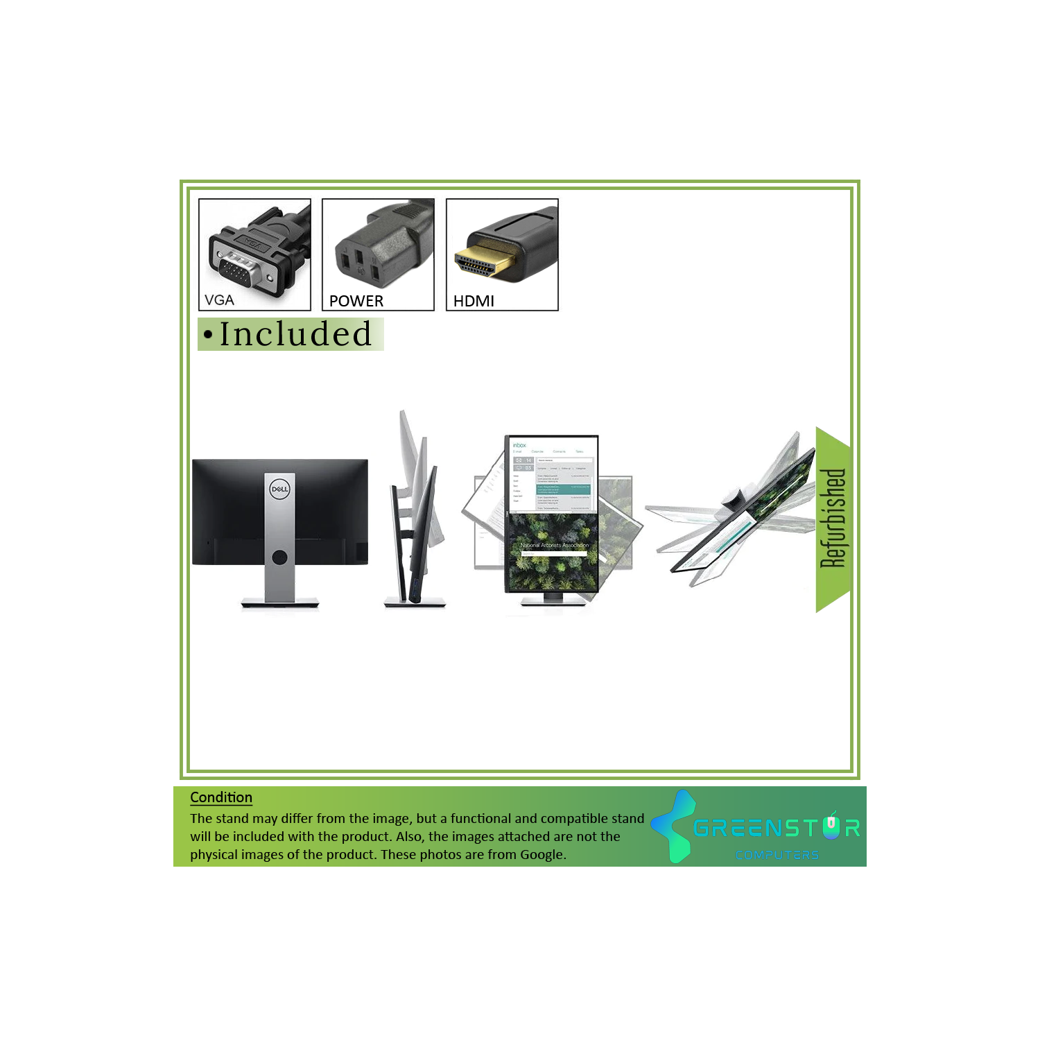 Refurbished(Good) - Dell P2419H 24" Widescreen 1920x1080 FHD Ultrathin Bezel LED-backlight LCD IPS Monitor