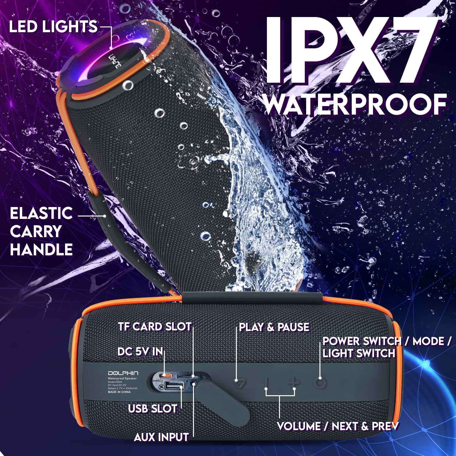 Haut-parleur Bluetooth étanche Dolphin DR-60 DIVER SPORT™