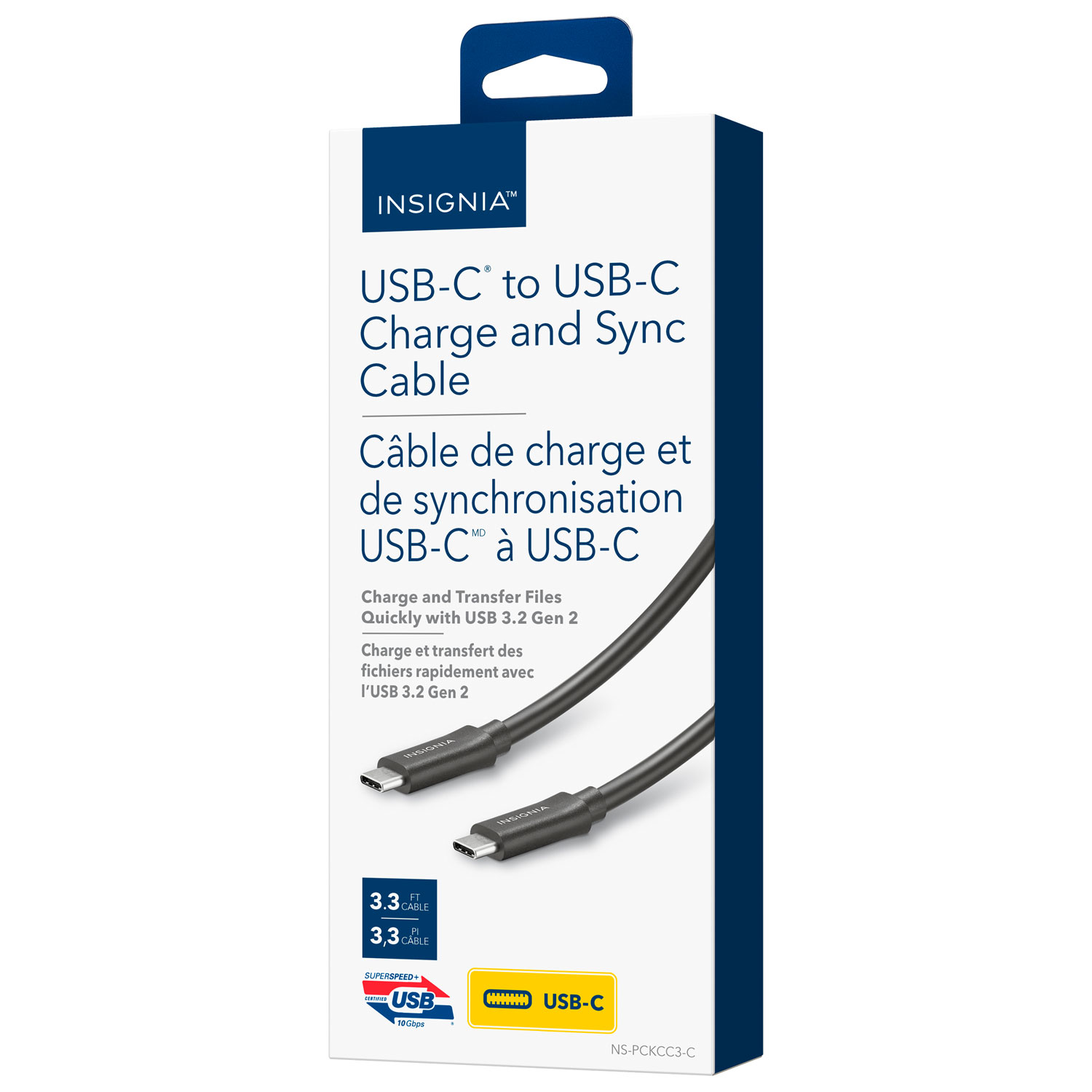 Câble de synchronisation et de charge USB-C à USB-C USB 3.1 GÉN 2