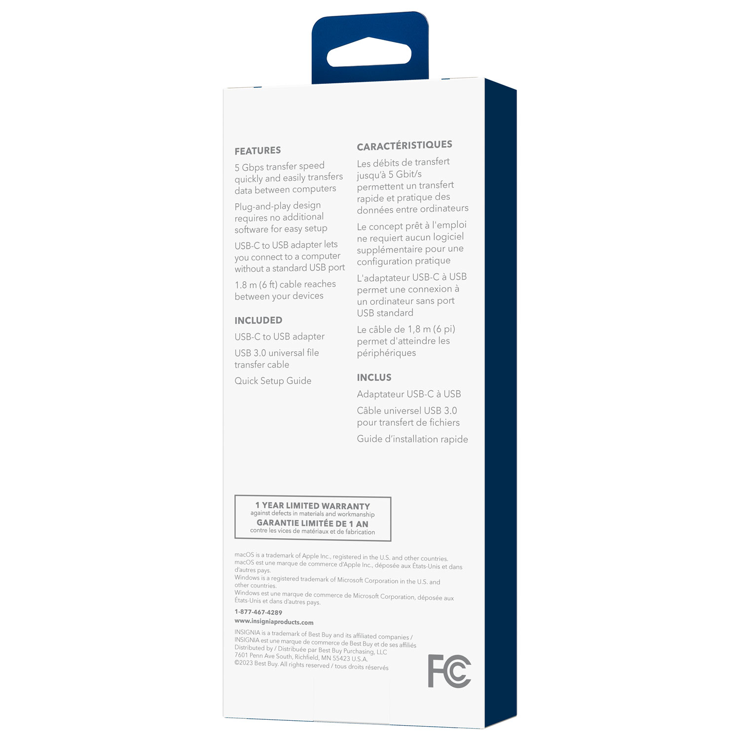 Câble USB-C vers C 3.0 de 1,83 m d'Insignia avec adaptateur USB-C (NS-PCK336C-C)