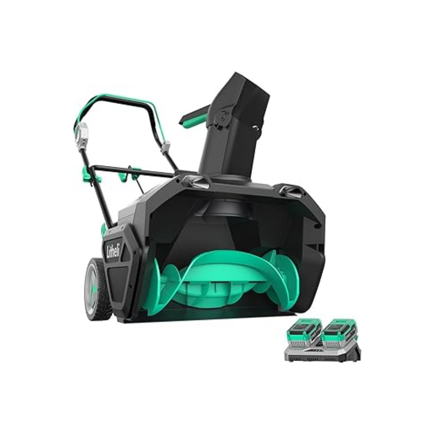 Souffleuse à neige sans fil Litheli 2 x 20&nbsp;V avec moteur sans balais, 2 piles 4,0&nbsp;Ah et chargeur