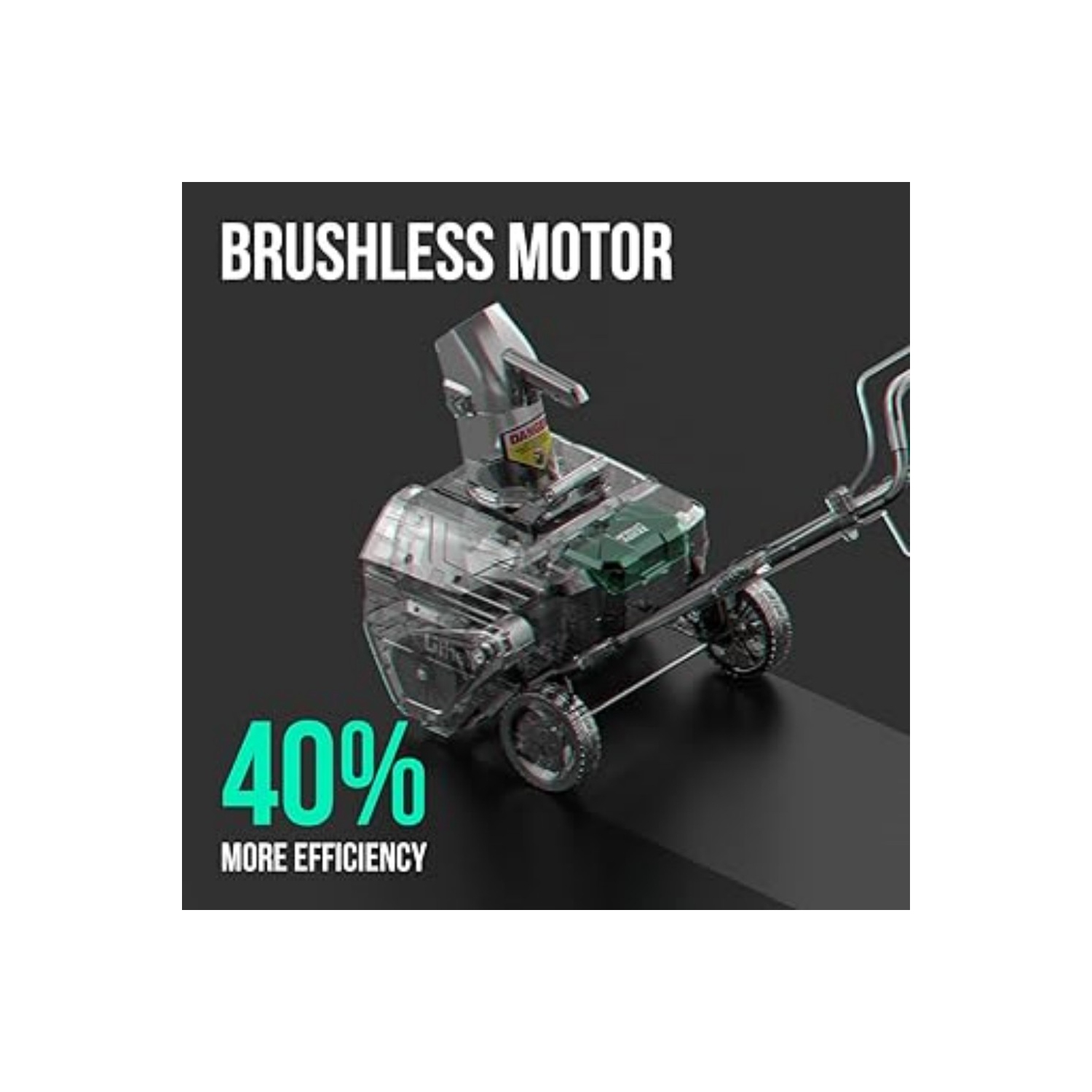 Souffleuse à neige sans fil Litheli 2 x 20&nbsp;V avec moteur sans balais, 2 piles 4,0&nbsp;Ah et chargeur