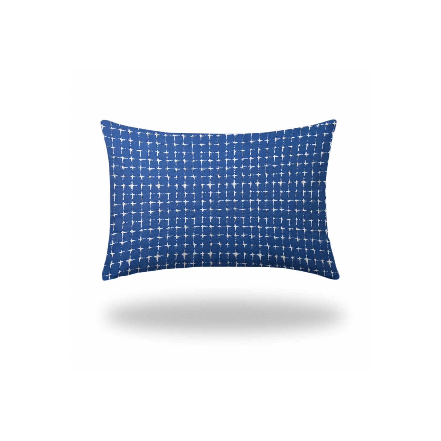 Coussin lombaire en guingan à mailles soufflées, 24 x 36 po, bleu et blanc, intérieur