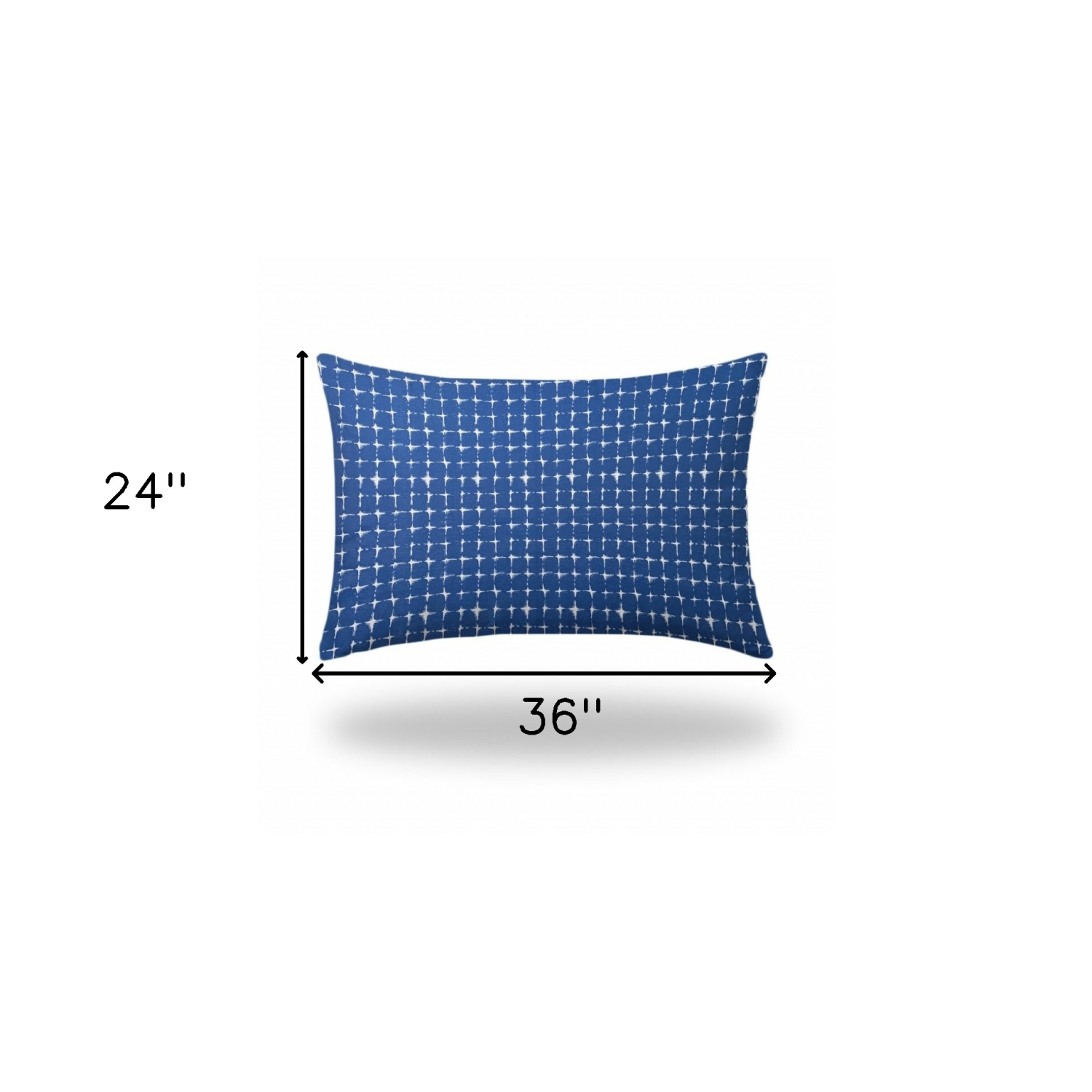Coussin lombaire en guingan à mailles soufflées, 24 x 36 po, bleu et blanc, intérieur