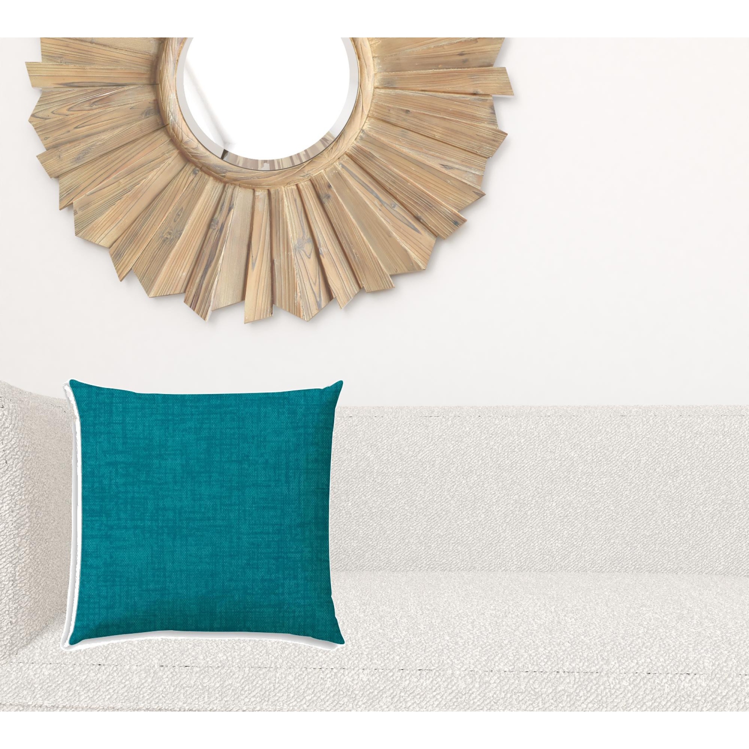 Coussin lombaire couleur unie pour l'intérieur, intérieur, 17 x 17 po, bleu turquoise soufflé