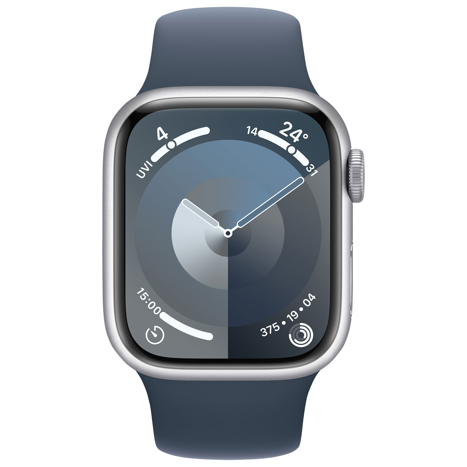 Virgin Plus Apple Watch Series 9 41mm Silver Aluminum Case w/Storm Blue Sport Band - S/M - Monthly Financing