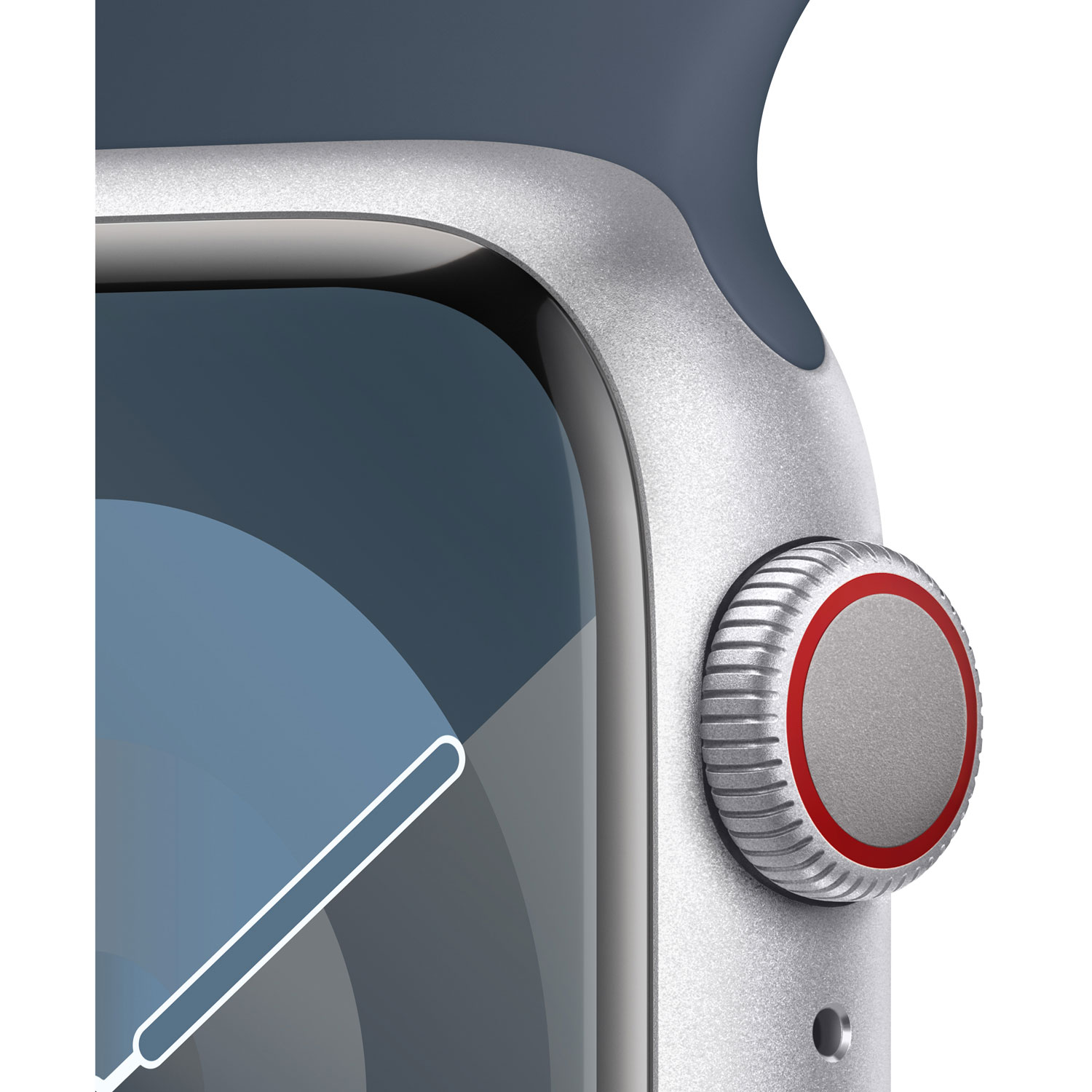 Virgin Plus Apple Watch Series 9 41mm Silver Aluminum Case w/Storm Blue Sport Band - S/M - Monthly Financing