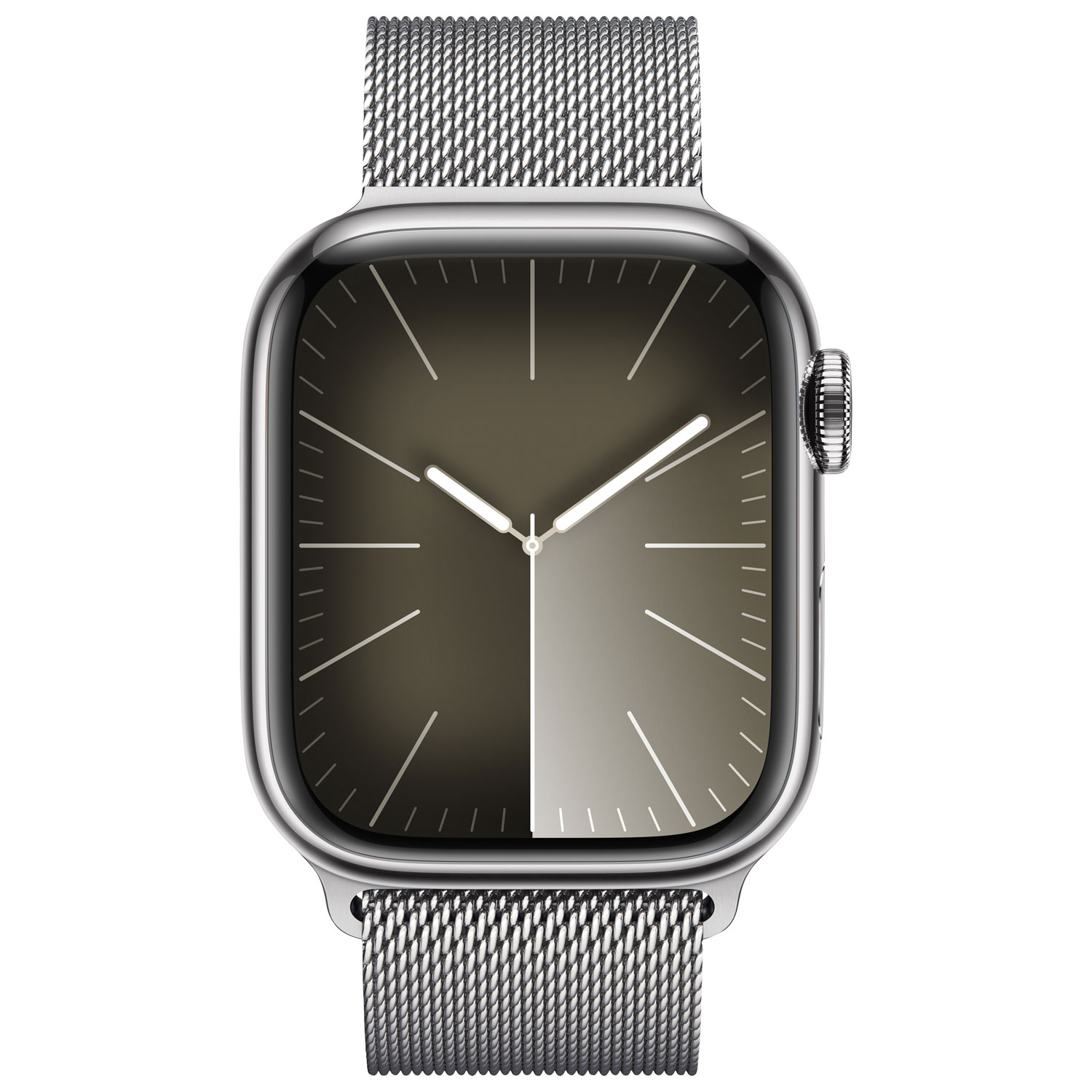 TELUS Apple Watch Series 9 41mm Silver Stainless Steel Case w/Silver Stainless Steel Milanese Loop - S- Monthly Financing
