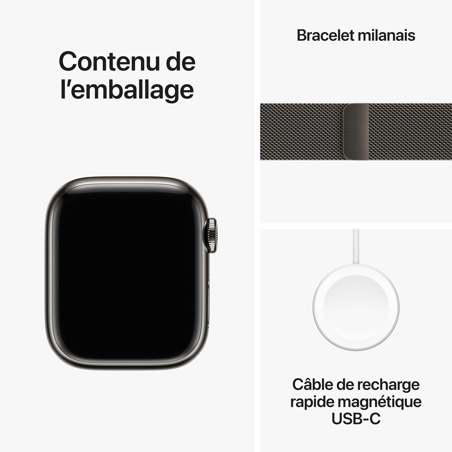 Rogers Apple Watch Series 9 41mm Graphite Stainless Steel Case w/ Graphite Stainless Steel Milanese Loop - S - Monthly Financing