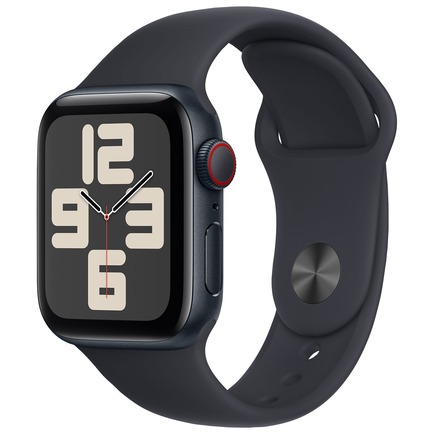 TELUS Apple Watch SE (GPS + Cellular) 40mm Midnight Aluminum Case w/Midnight Sport Band - S/M - Monthly Financing