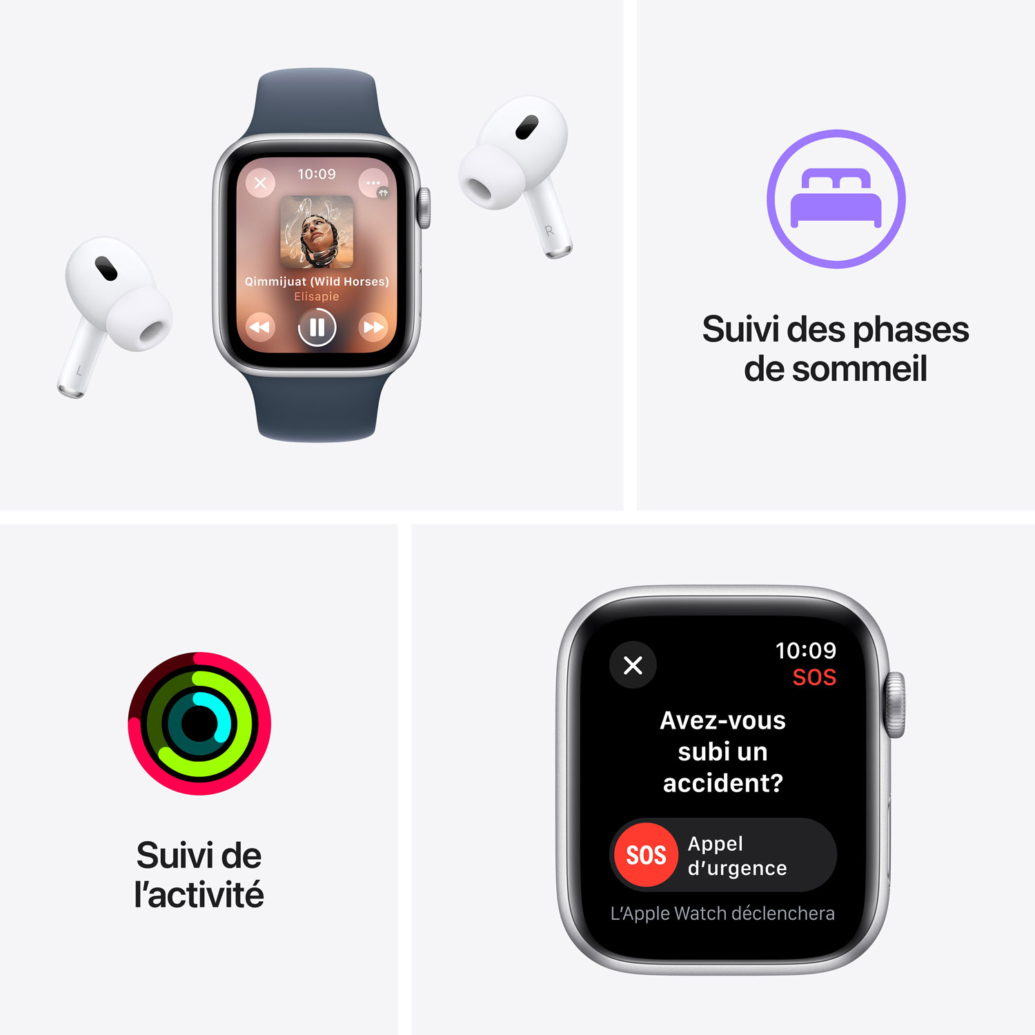 Apple Watch SE avec boîtier de 40 mm en aluminium minuit et bracelet sport minuit par TELUS - Moyen/Grand - Financement mensuel