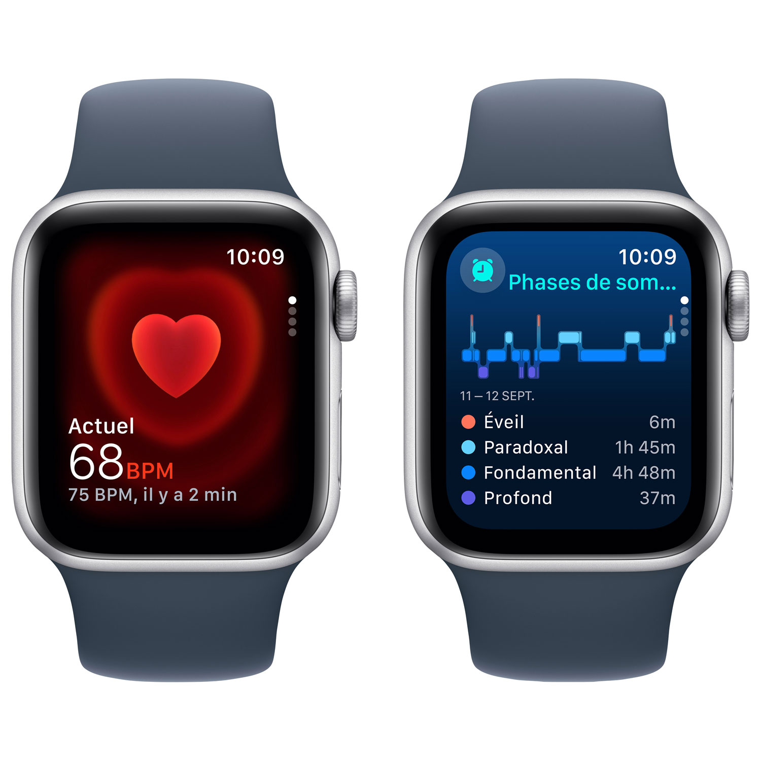 TELUS Apple Watch SE 40mm Silver Aluminum Case w/Storm Blue Sport Band - M/L - Monthly Financing