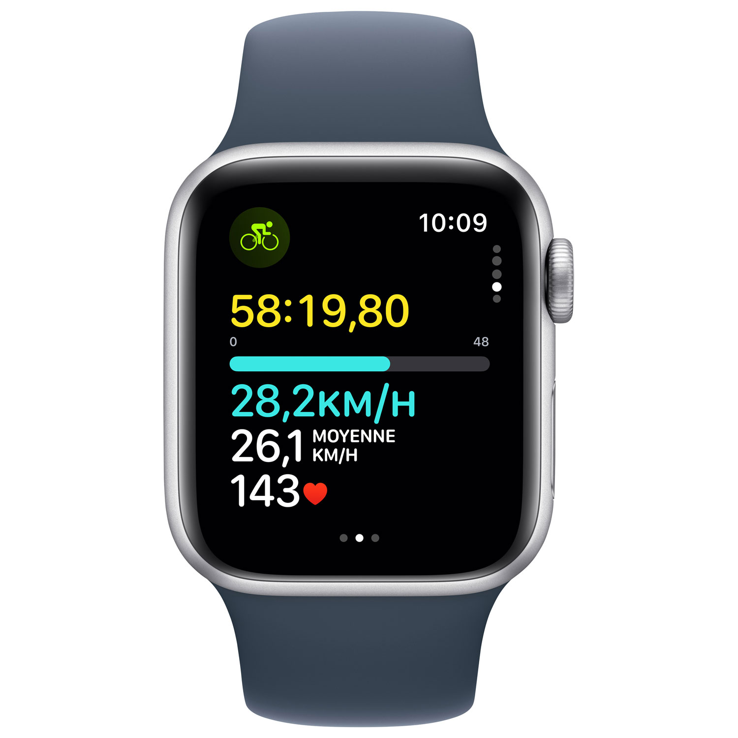 TELUS Apple Watch SE 40mm Silver Aluminum Case w/Storm Blue Sport Band - M/L - Monthly Financing