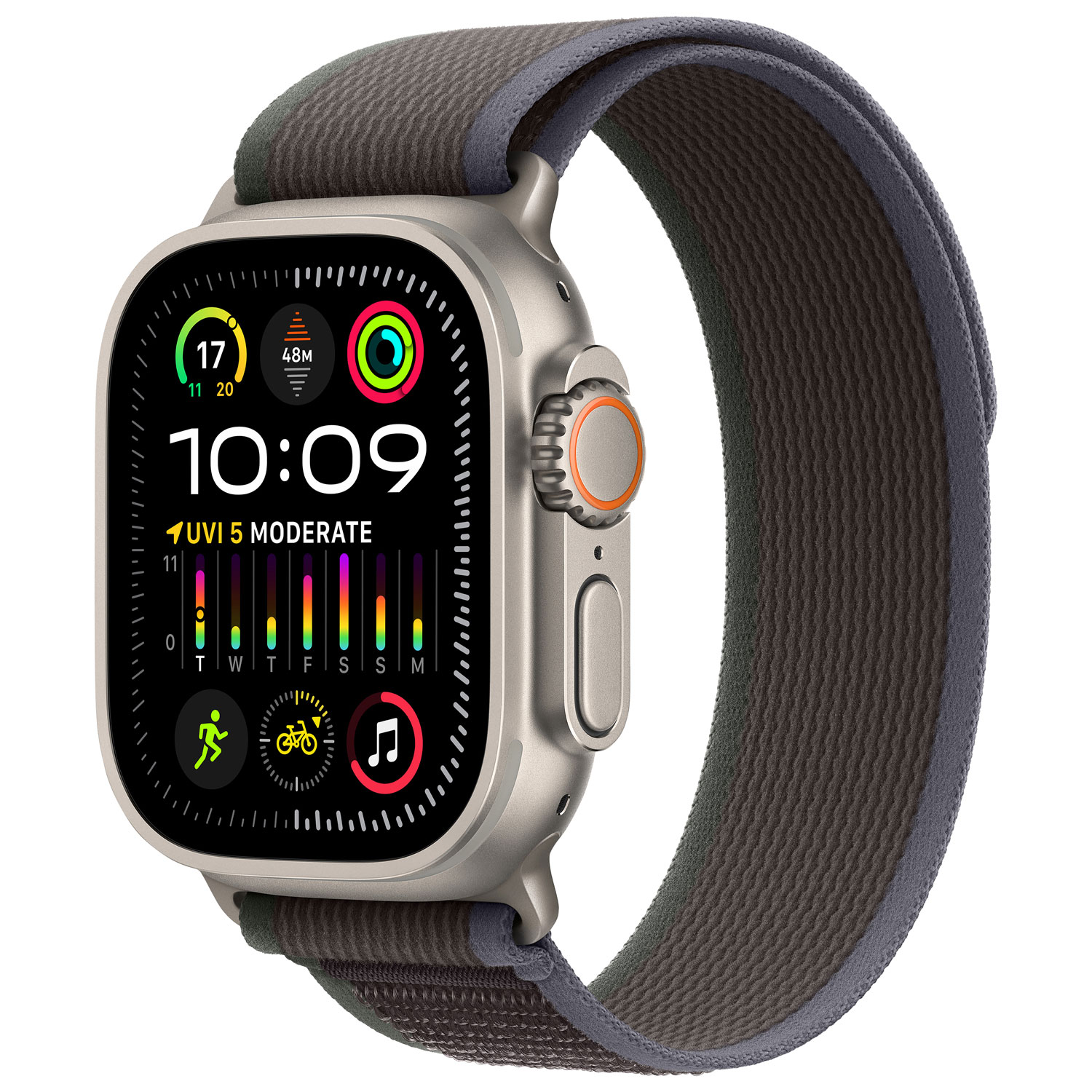 TELUS Apple Watch Ultra 2 49mm Titanium Case w/Blue Black Trail Loop - M/L - Monthly Financing