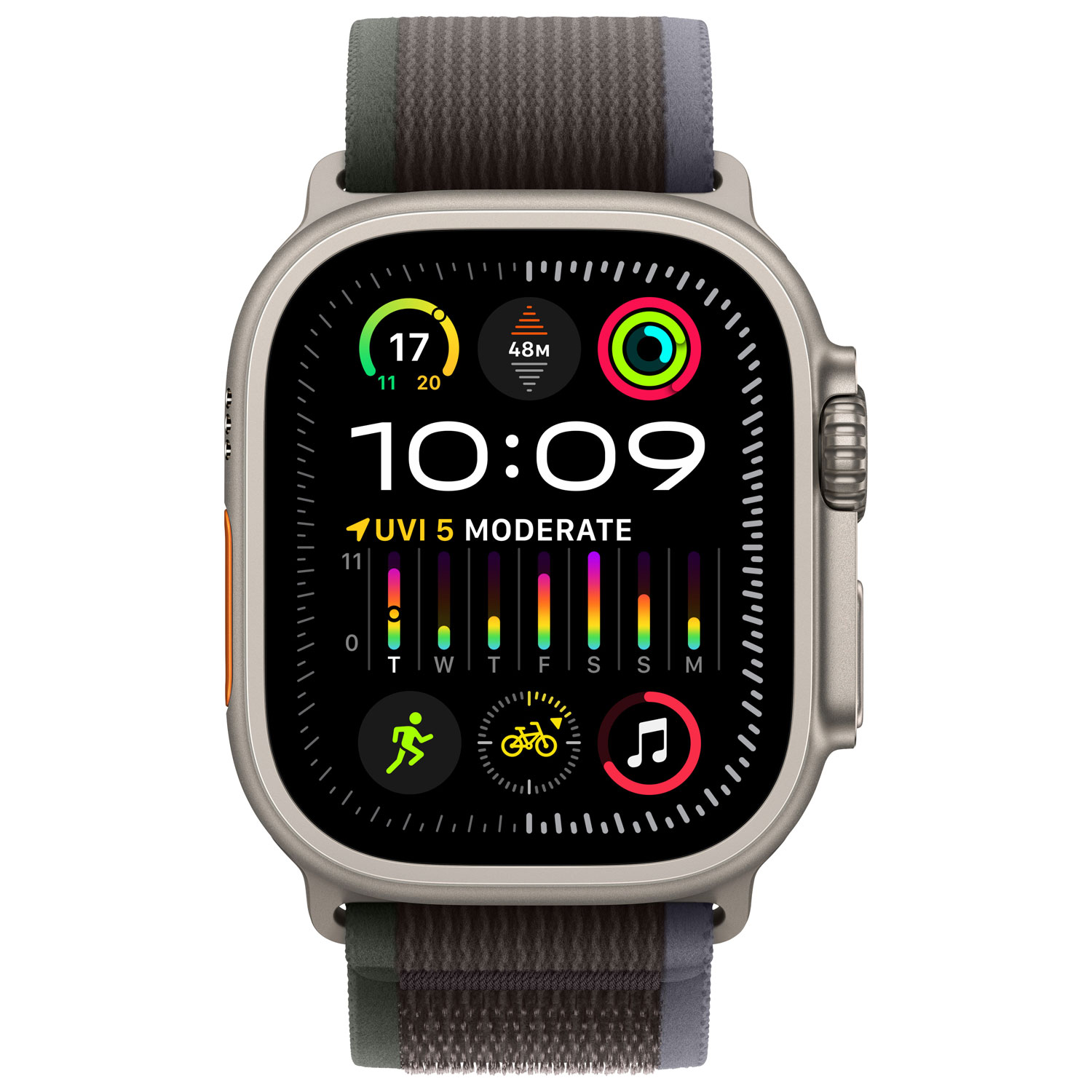 TELUS Apple Watch Ultra 2 49mm Titanium Case w/Blue Black Trail Loop - M/L - Monthly Financing