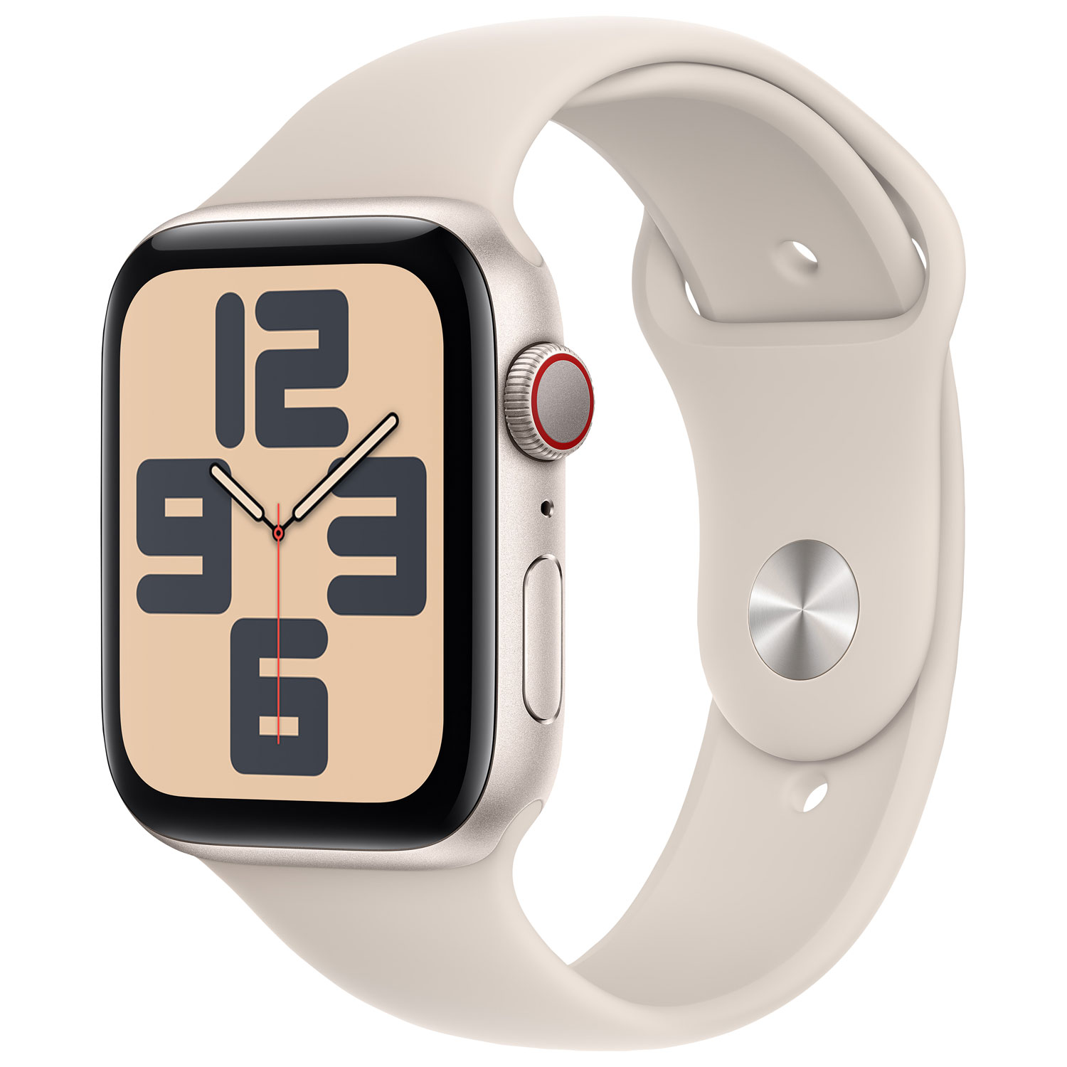 TELUS Apple Watch SE 44mm Starlight Aluminum Case w/Starlight Sport Band - S/M - Monthly Financing