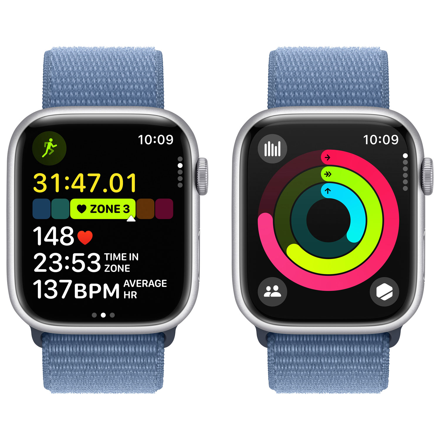 TELUS Apple Watch Series 9 45mm Silver Aluminum Case w/Winter Blue Sport Loop - Monthly Financing