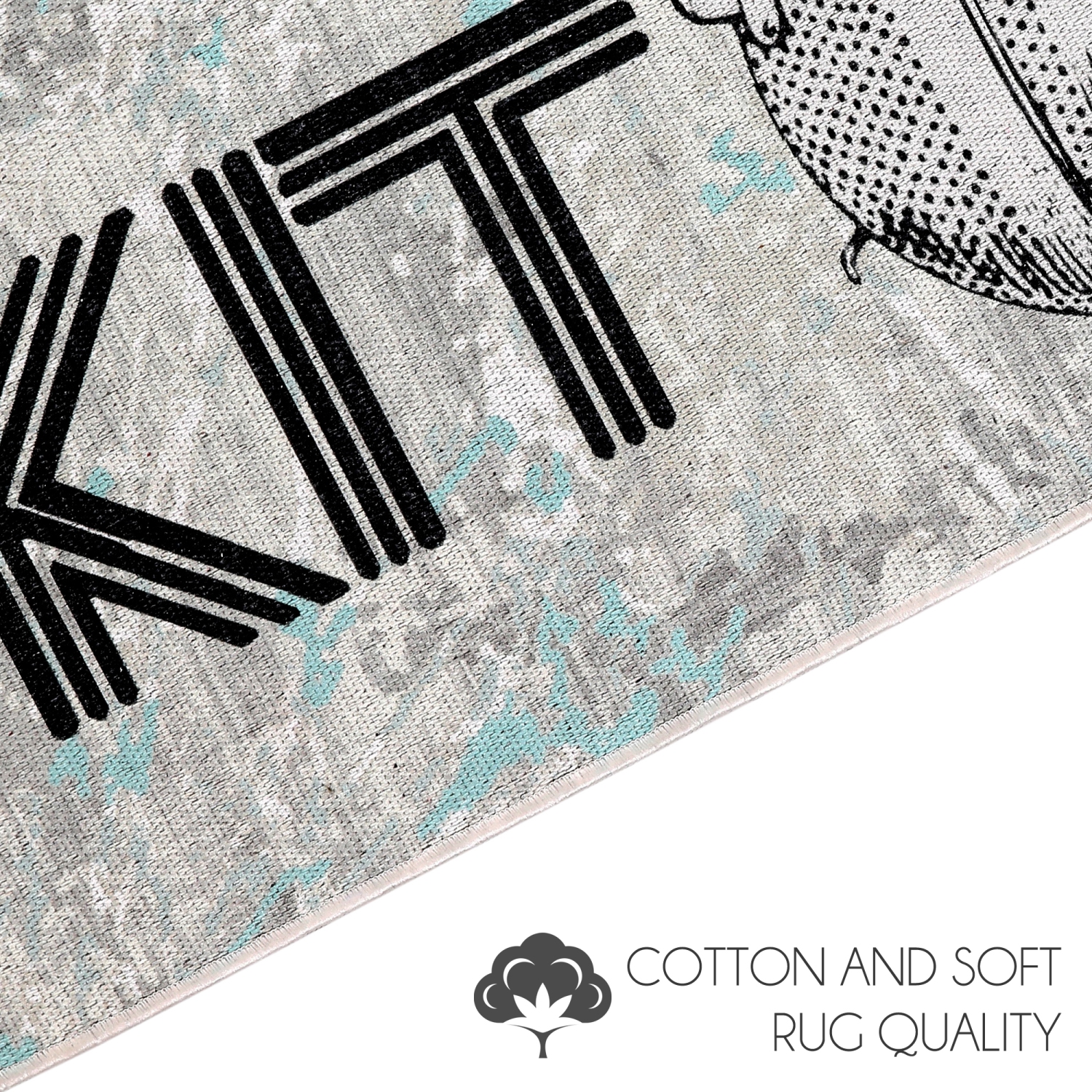 Tapis de cuisine lavable non Skid de SussexHome - Gris/Noir/Bleu - 20 x x59 po