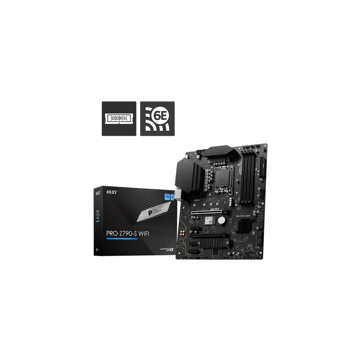 MSI PRO Z790-S WIFI Pro Series Motherboard, Supports 12th/13th Gen Intel® Core™ CPU, LGA 1700, DDR5, PCIE 5.0, M.2, 2.5G LAN, USB 3.2 Gen2, WIFI 6E, ATX)