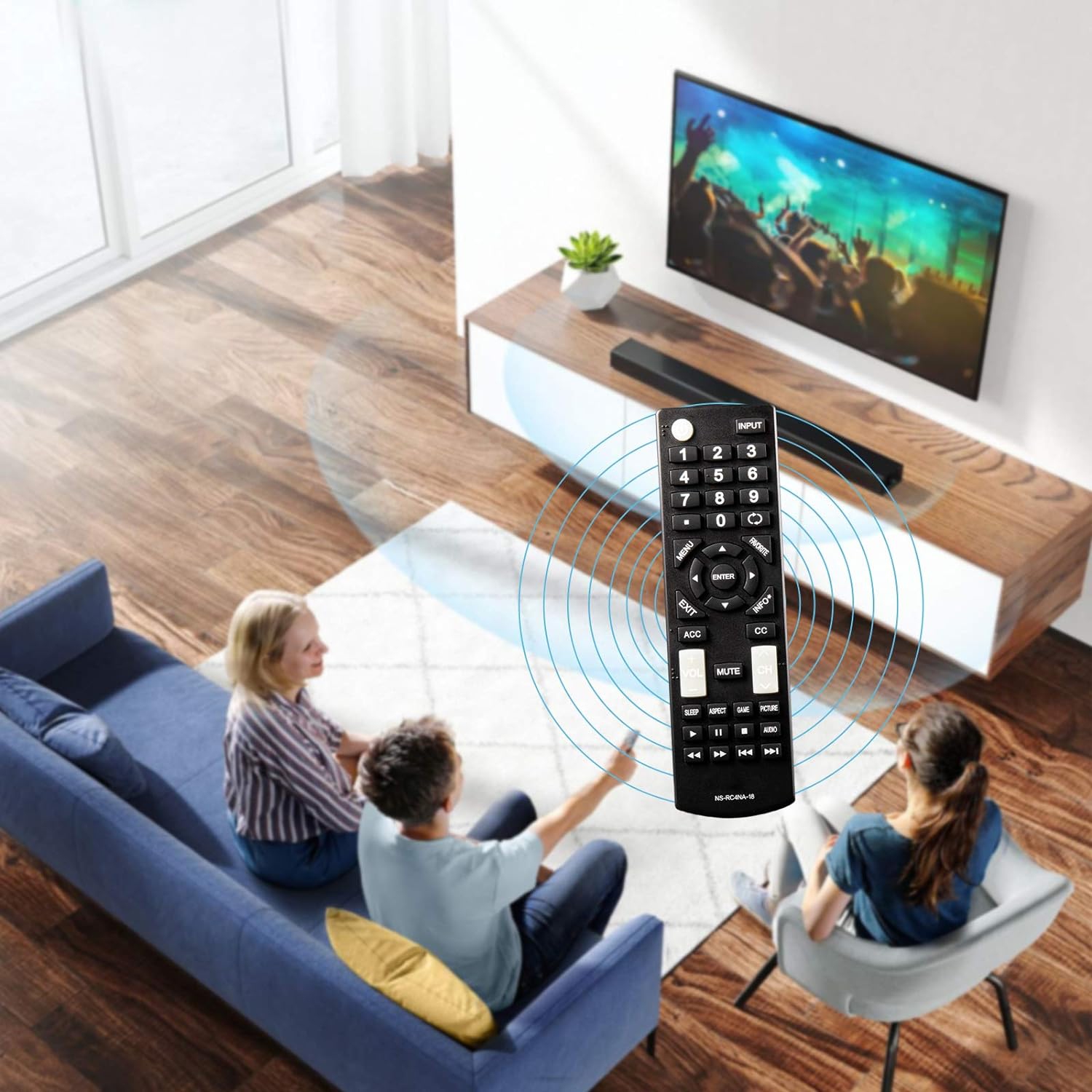 Refurbished Insignia Original NS-RC4NA-18 Universal Remote Control Fit for Insignia TVs P/N: 341920000377005