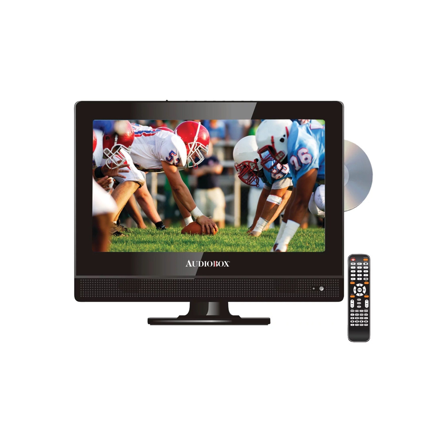Audiobox 13" TV Widescreen HDTV, Built-in DVD Player with HDMI & USB with Car Cord Adapter and Digital Noise Reduction