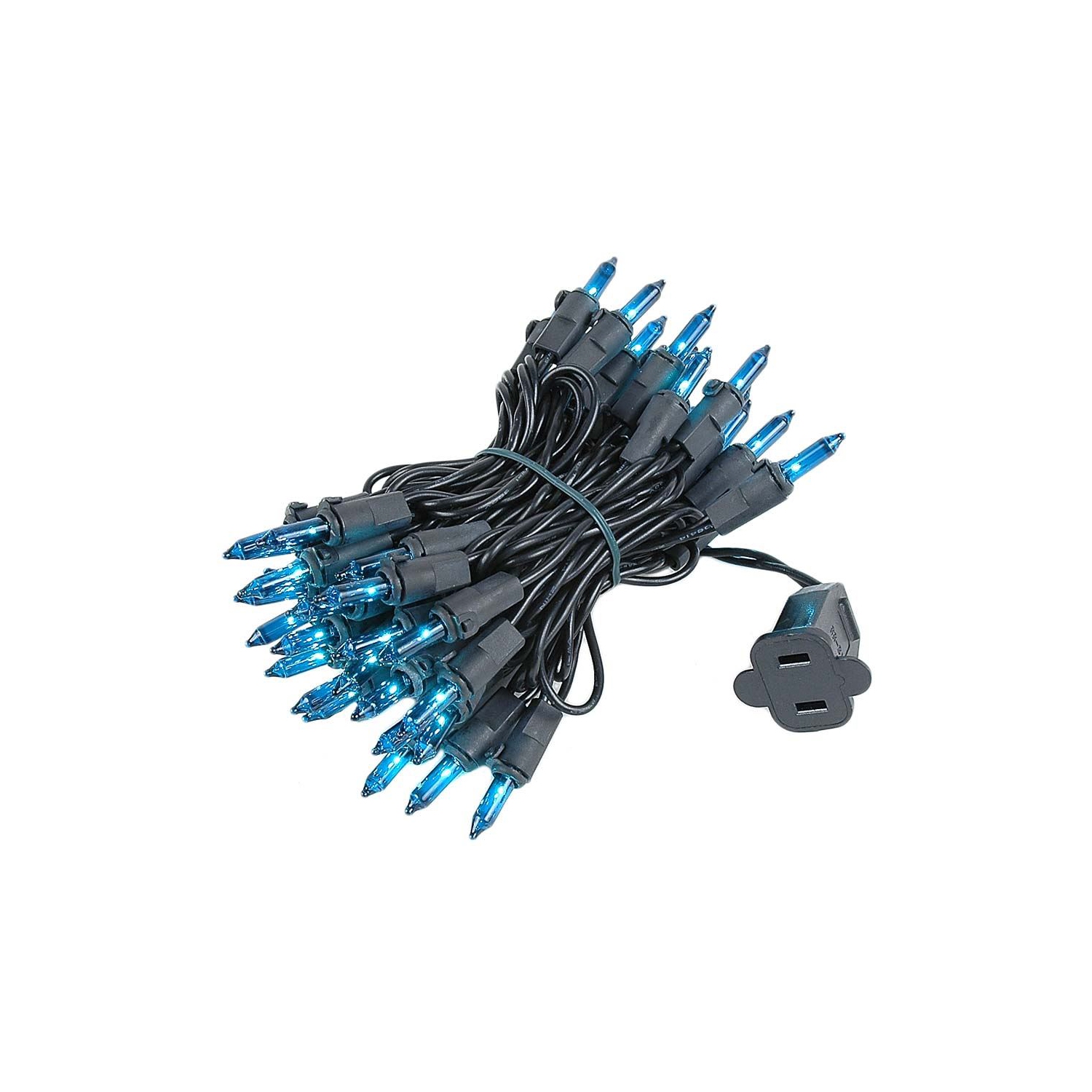 Novelty Lights 50 Light Clear Christmas Mini Light Set, Black Wire, 11' Long