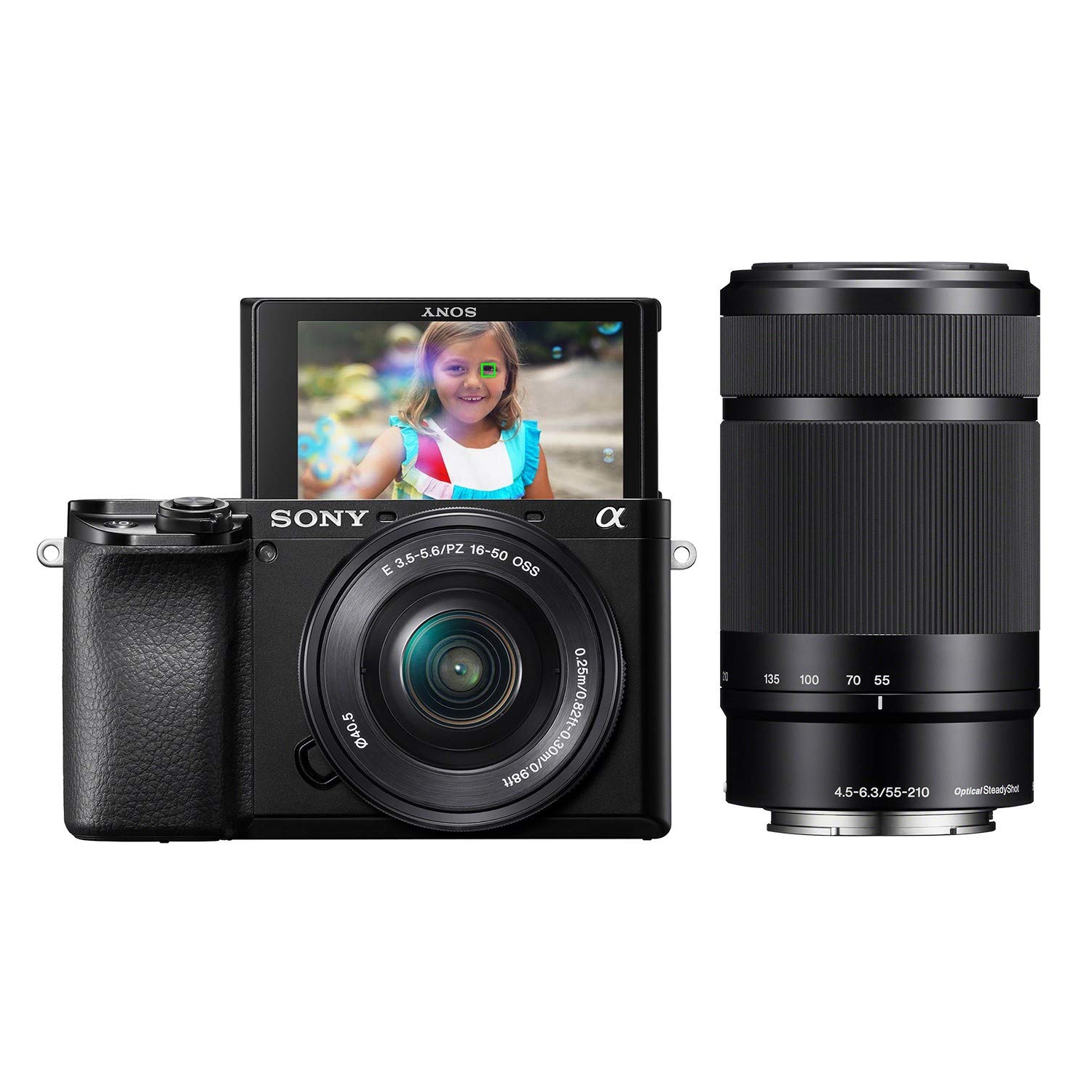Sony ILCE6100Y/B Alpha A6100 Mirrorless Interchangeable Lens APS-C Camera with 16-50mm and 55-210mm Lens