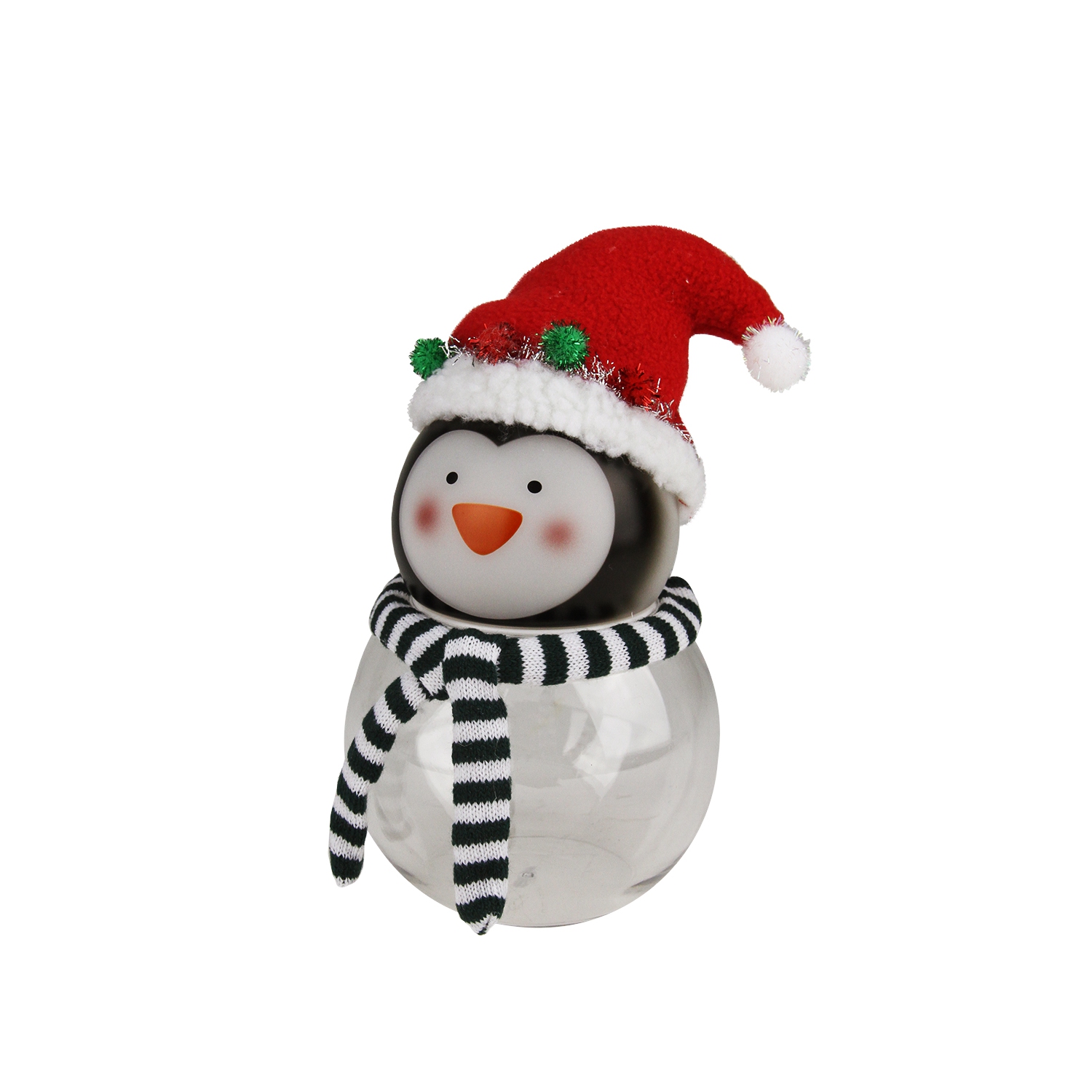 Bocal à bonbons en verre illuminé, 8,5 po, activé par piles, activé par le toucher, à DEL