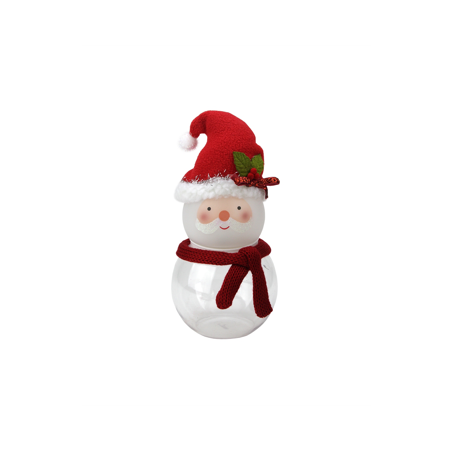 8.5" Battery Operated Santa Claus Touch Activated Color Changing LED Lighted Glass Candy Jar