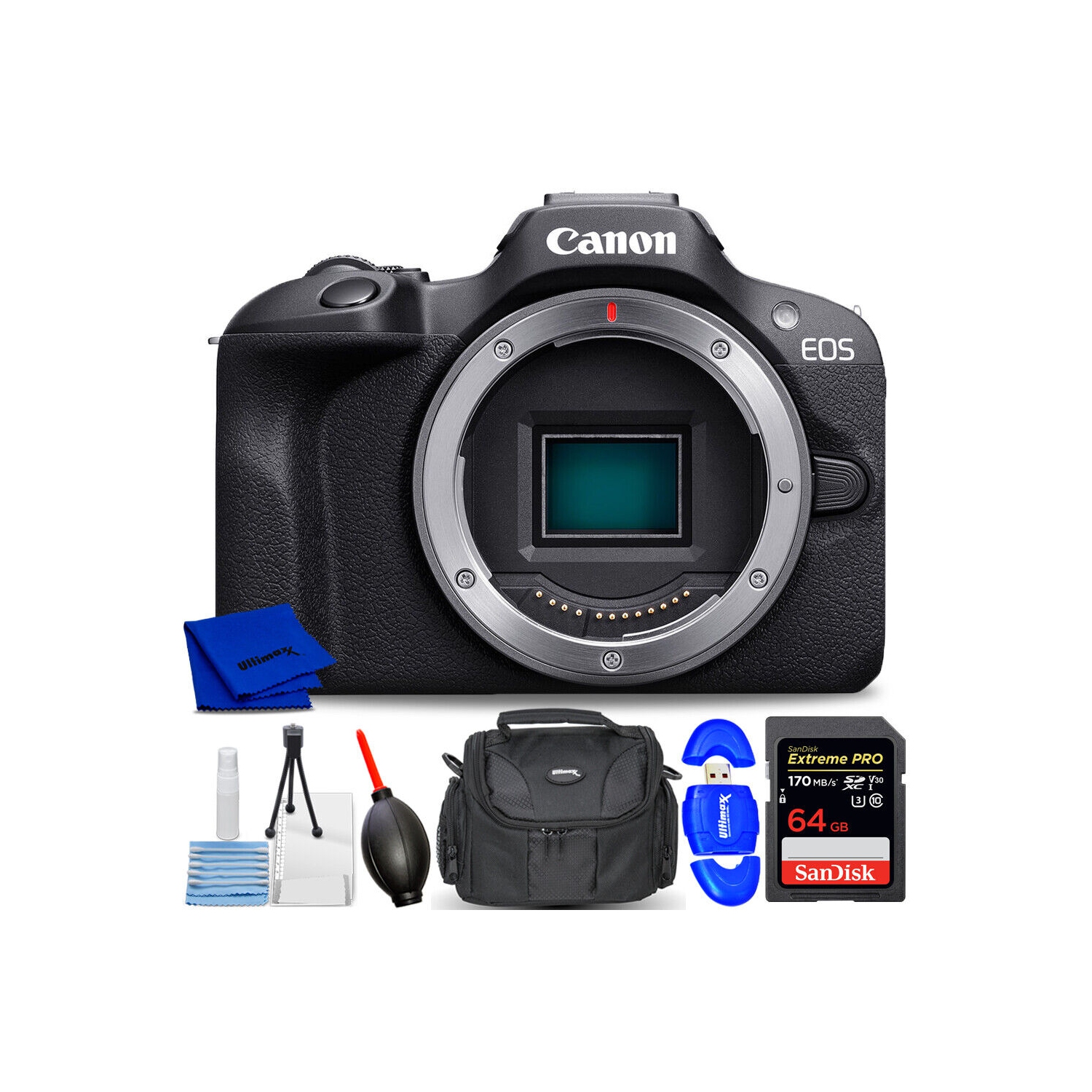 Canon EOS R100 Mirrorless Camera 6052C002 - 7PC Accessory Bundle