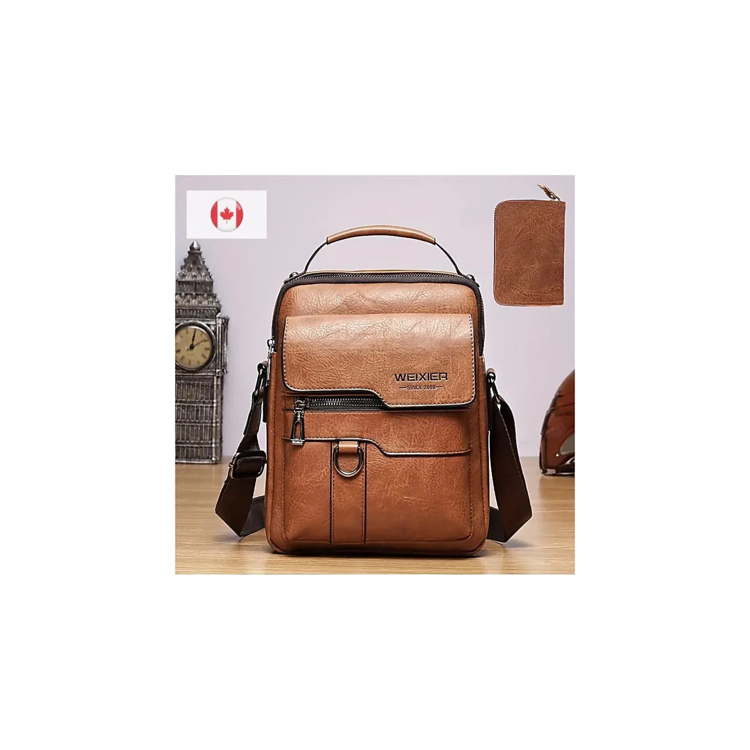 Sac à bandoulière en cuir Vintage pour hommes - Sac à bandoulière professionnel - sacoche - cadeau idéal pour la fête des Pères ou l'anniversaire