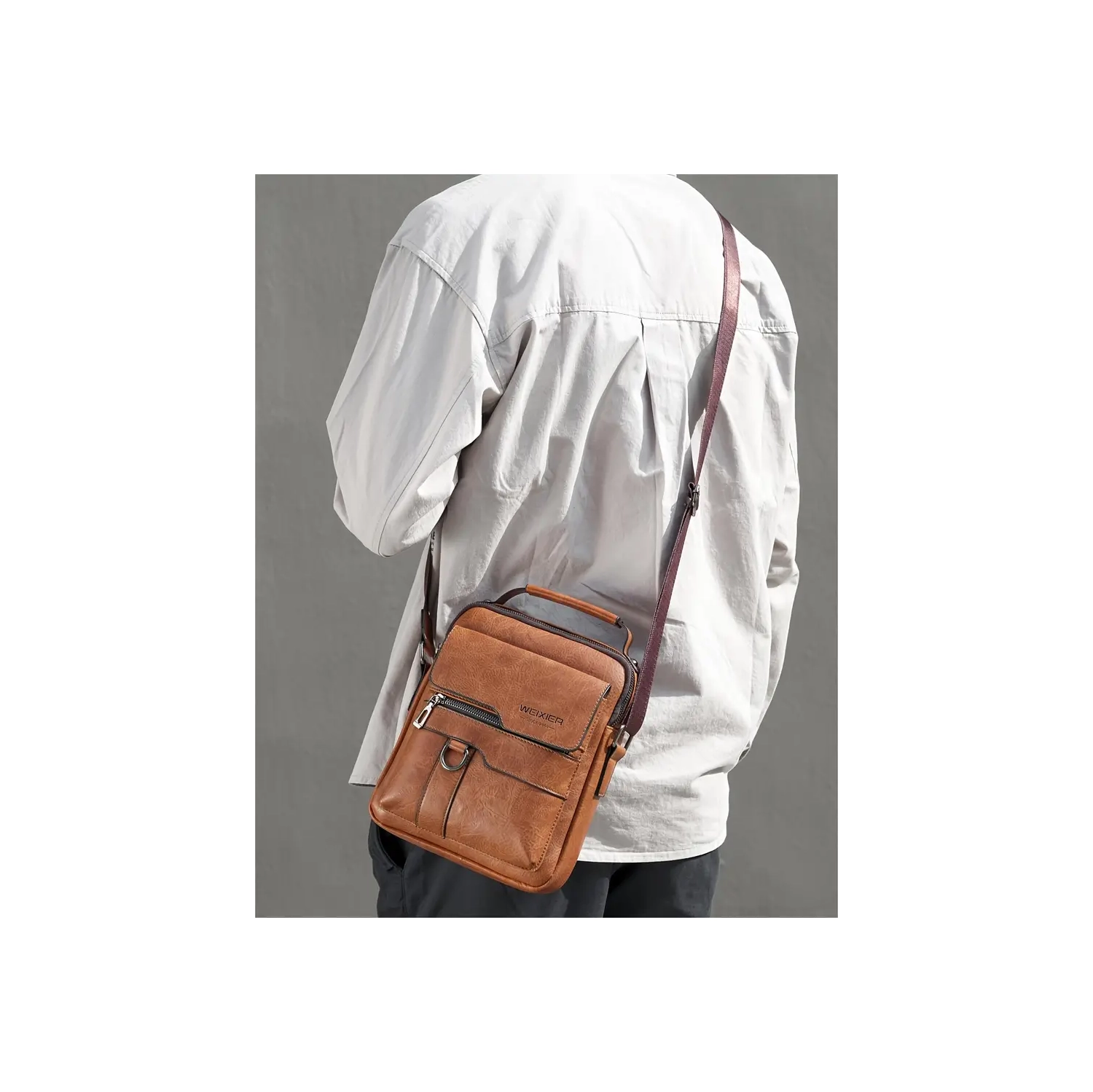 Sac à bandoulière en cuir Vintage pour hommes - Sac à bandoulière professionnel - sacoche - cadeau idéal pour la fête des Pères ou l'anniversaire