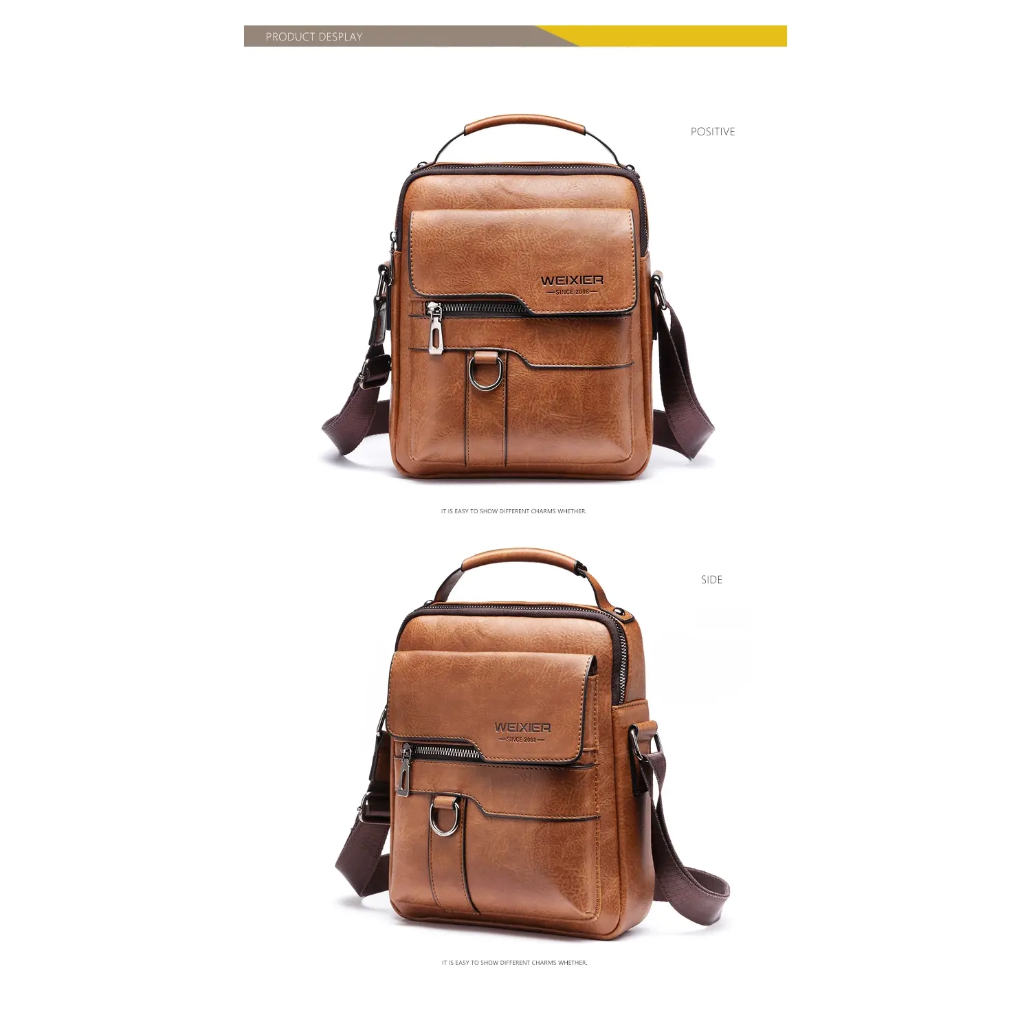 Sac à bandoulière en cuir Vintage pour hommes - Sac à bandoulière professionnel - sacoche - cadeau idéal pour la fête des Pères ou l'anniversaire