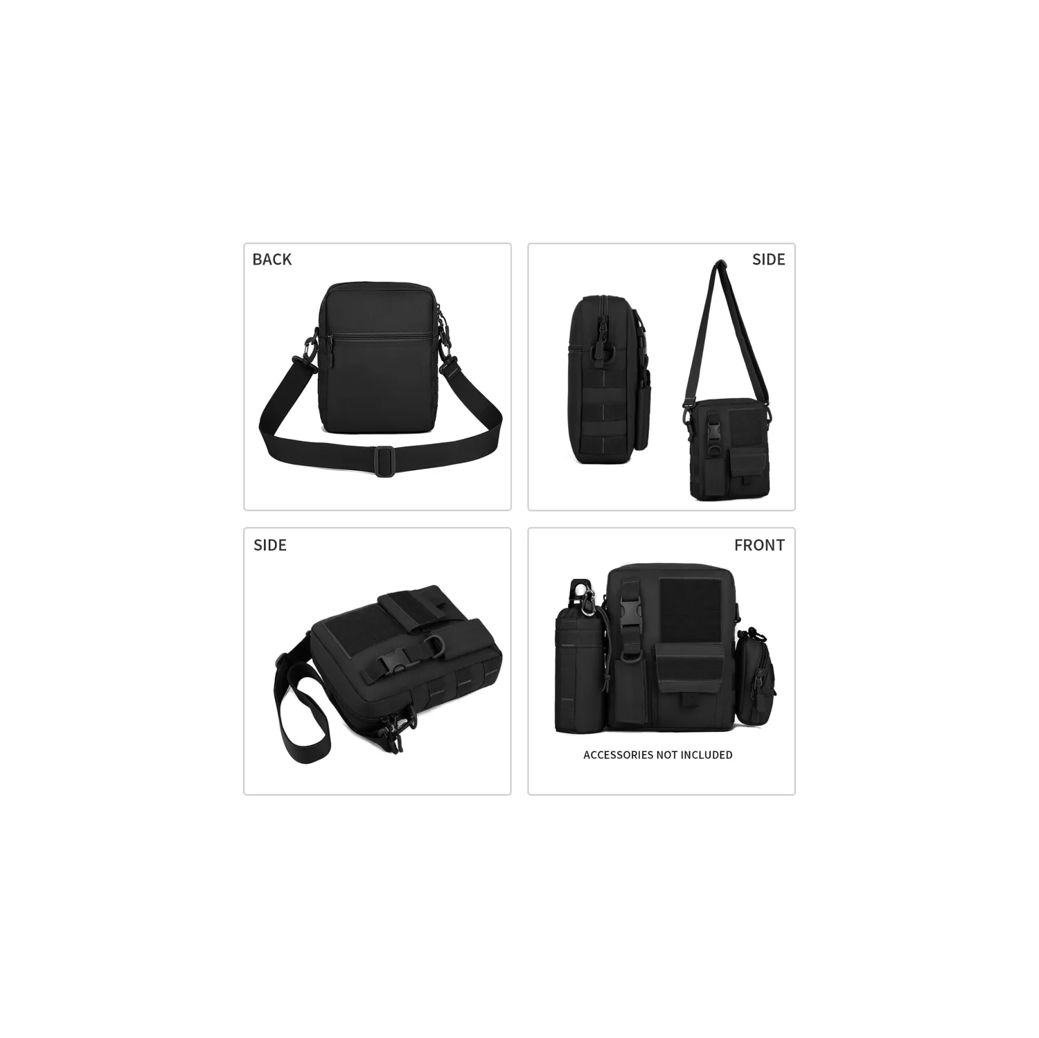 Tactical Crossbody Single Shoulder Bag - Messenger Style Outdoor Gear - Casual Weekend Pack with Shoulder Strap