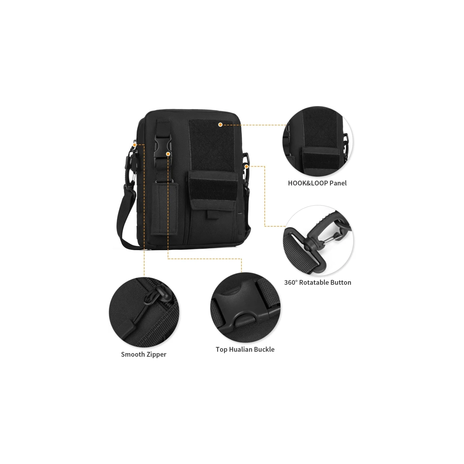 Tactical Crossbody Single Shoulder Bag - Messenger Style Outdoor Gear - Casual Weekend Pack with Shoulder Strap