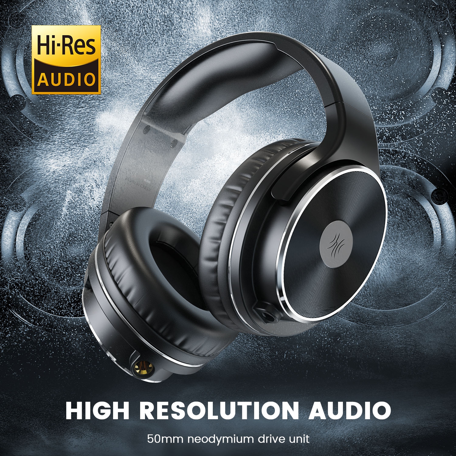 Casque d'écoute Hi-Fi avec fil de OneOdio avec haut-parleurs 50&nbsp;mm-haute résolution-Noir