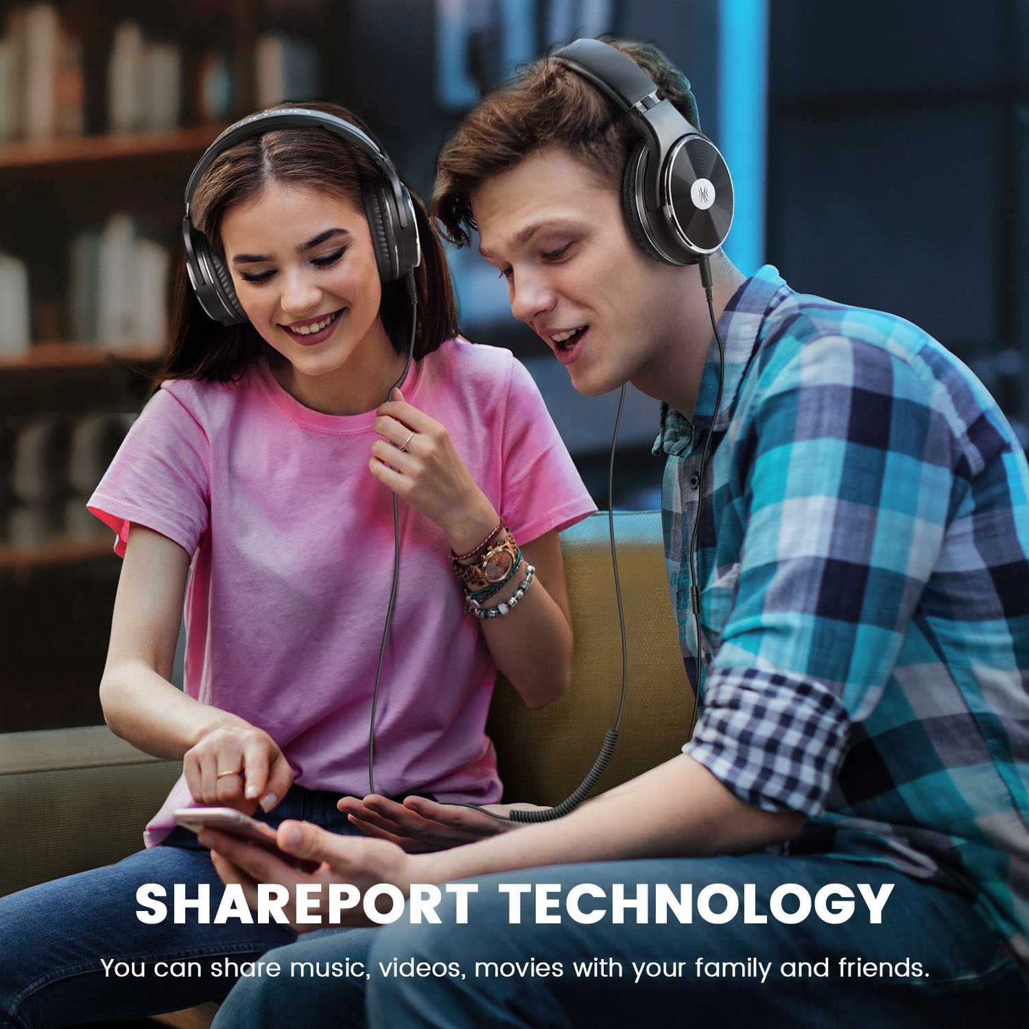 Casque d'écoute Hi-Fi avec fil de OneOdio avec haut-parleurs 50&nbsp;mm-haute résolution-Noir