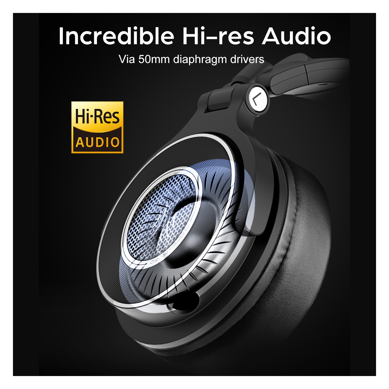 OneOdio Recording Studio Wired Over Ear Headphones Monitor 60 -Hi-Res Audio 6.35mm Adapter-Black