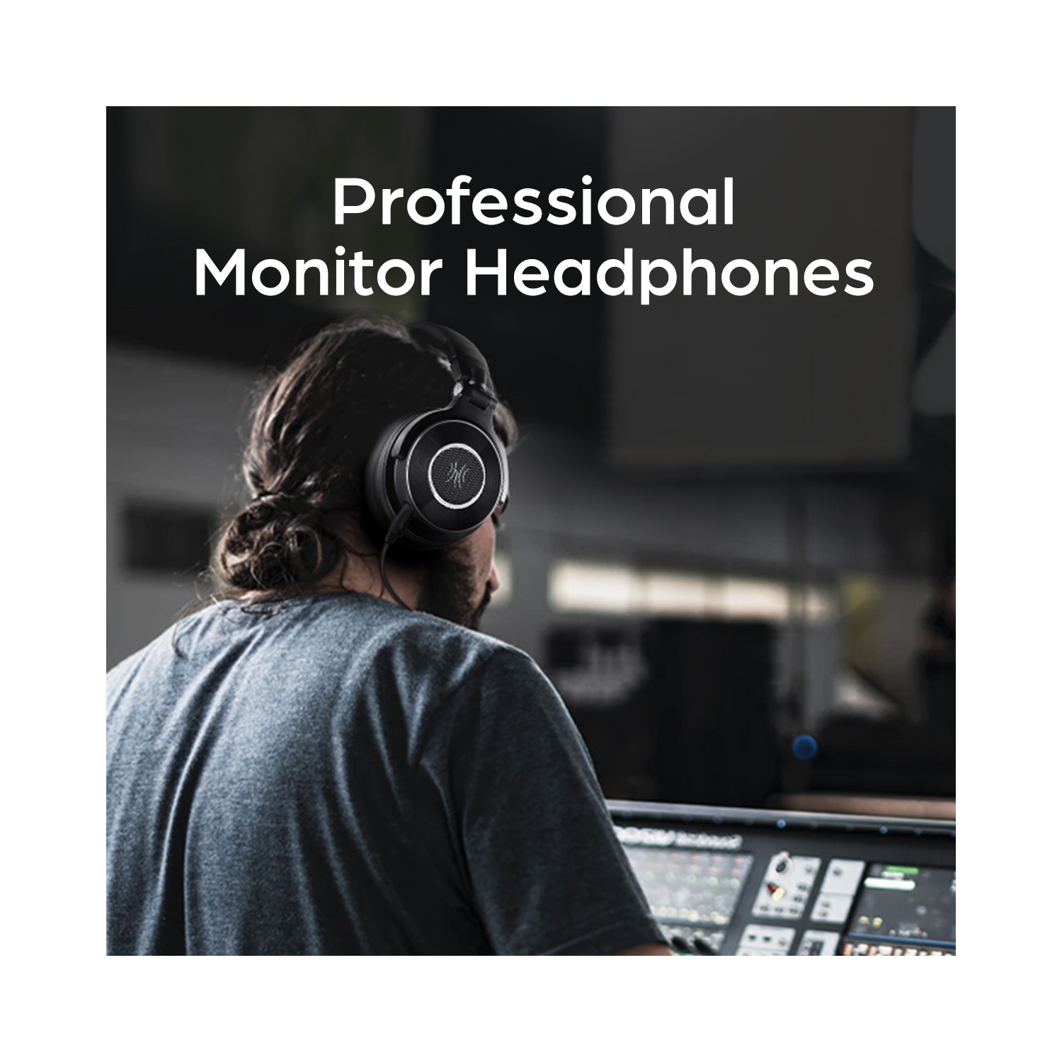 OneOdio Recording Studio Wired Over Ear Headphones Monitor 60 -Hi-Res Audio 6.35mm Adapter-Black