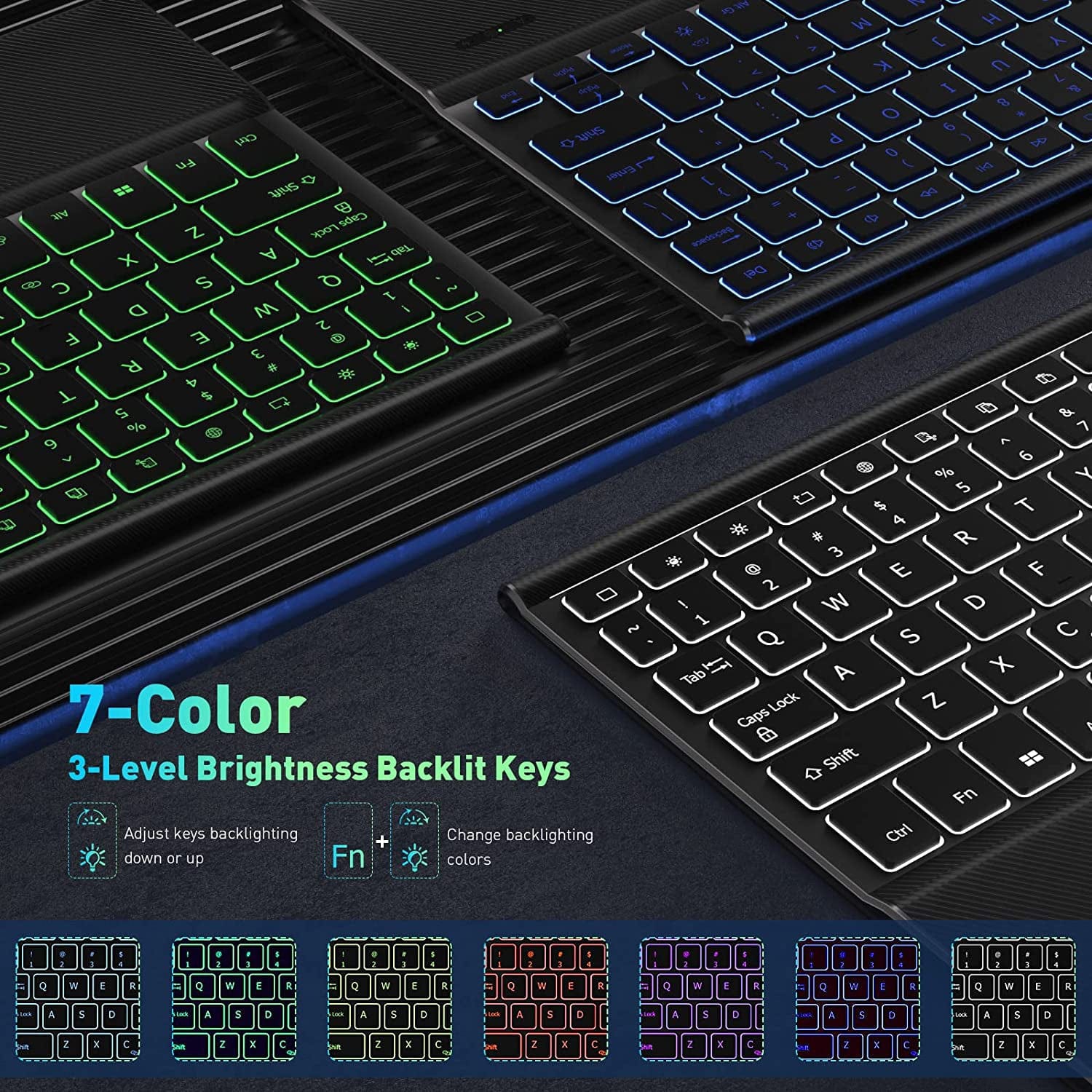 SaharaCase - Keyboard Case with Mouse Pad for Amazon Fire Max 11 - Black