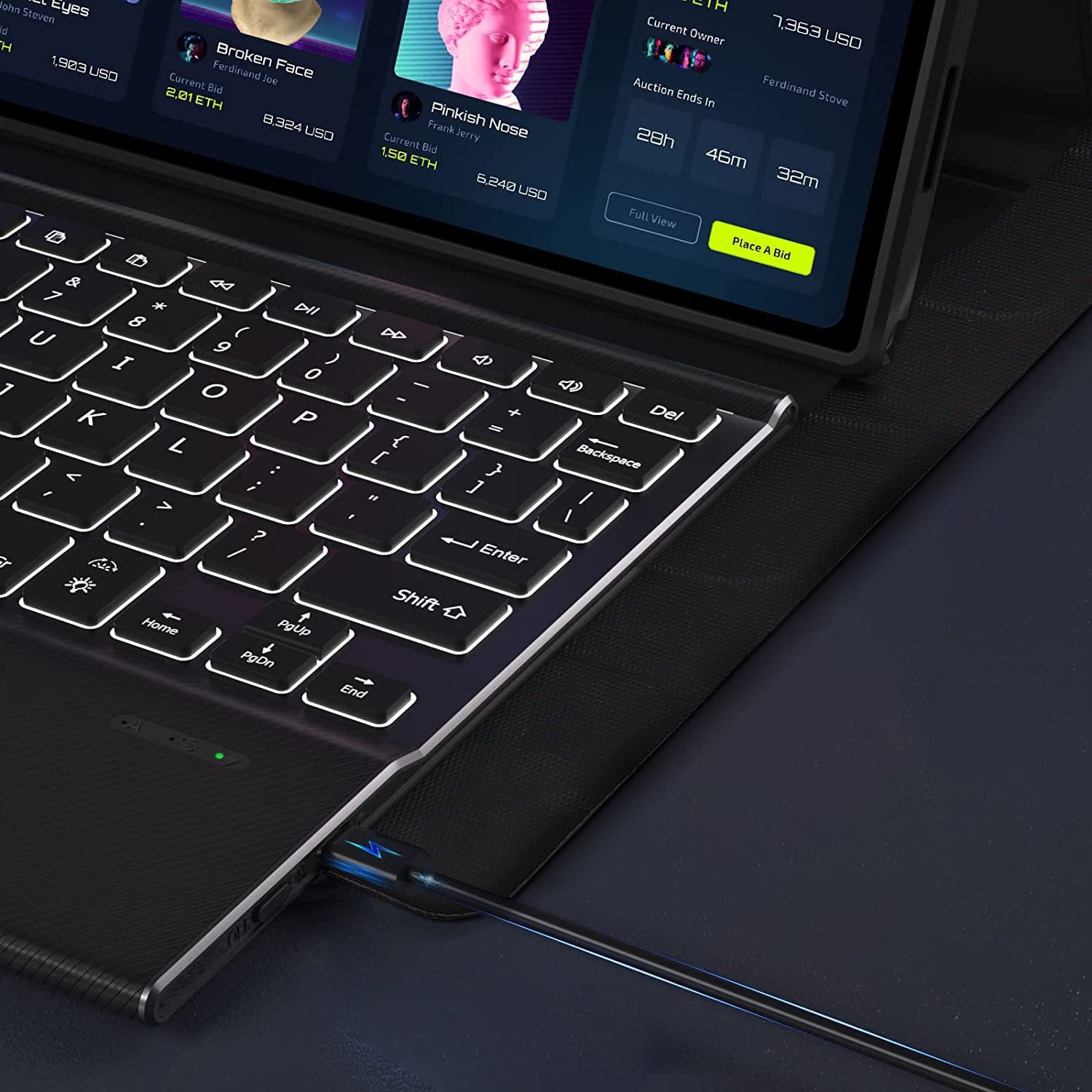 SaharaCase - Keyboard Case with TrackPad for Samsung Galaxy Tab S10 Ultra and Tab S9 Ultra - Black