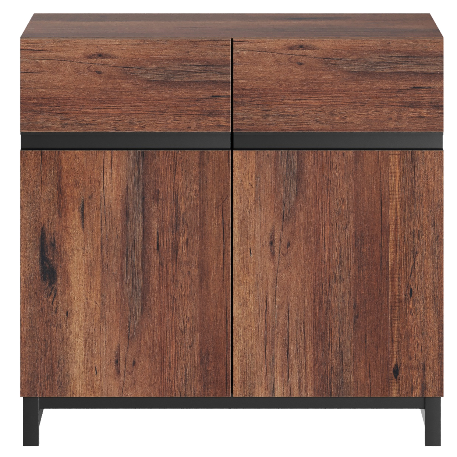 Armoire de rangement WAMPAT, buffet moderne avec tablette réglable et base en métal, armoire de bar pour salon, salle à manger, brun