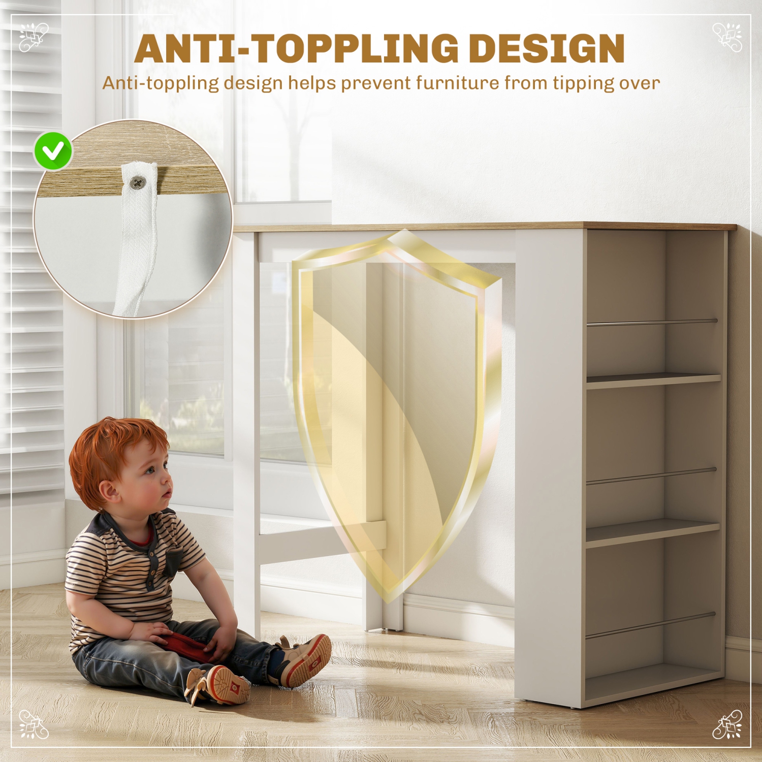 HOMCOM Modern Bar Table, Bar Height Dining Table with 3 Storage Shelves for Kitchen, Dining Room, Living Room, White