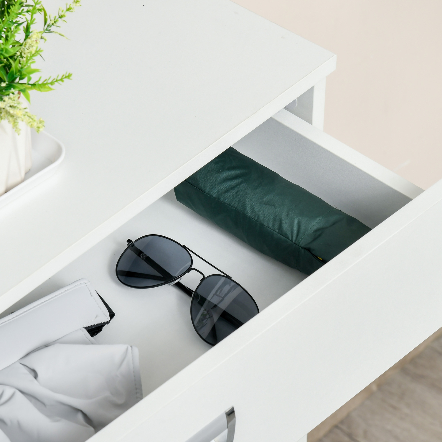 HOMCOM 3-Drawer Shoe Cabinet, Slim Shoe Storage Cabinet with 2 Flip Doors, Adjustable Shelf, Narrow Shoe Cupboard for Hallway, Entryway, Holds 16